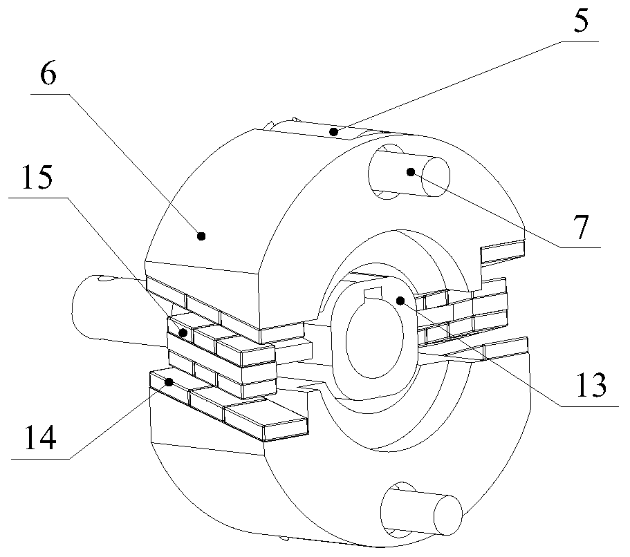 Two-dimensional half-bridge type electro-hydraulic proportional reversing valve based on Halbach array bidirectional magnetic suspension shaft coupling