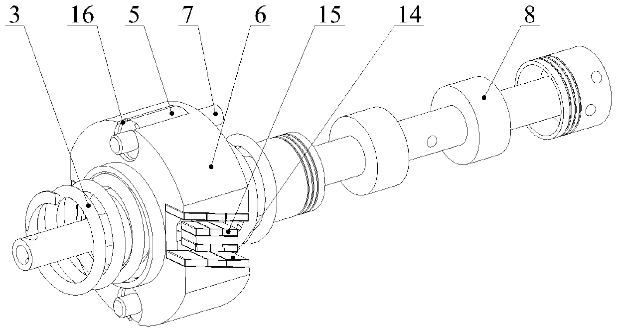 Two-dimensional half-bridge type electro-hydraulic proportional reversing valve based on Halbach array bidirectional magnetic suspension shaft coupling