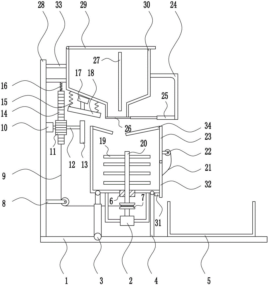 Feed mixing device used in animal husbandry