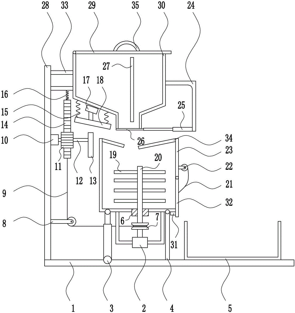 Feed mixing device used in animal husbandry