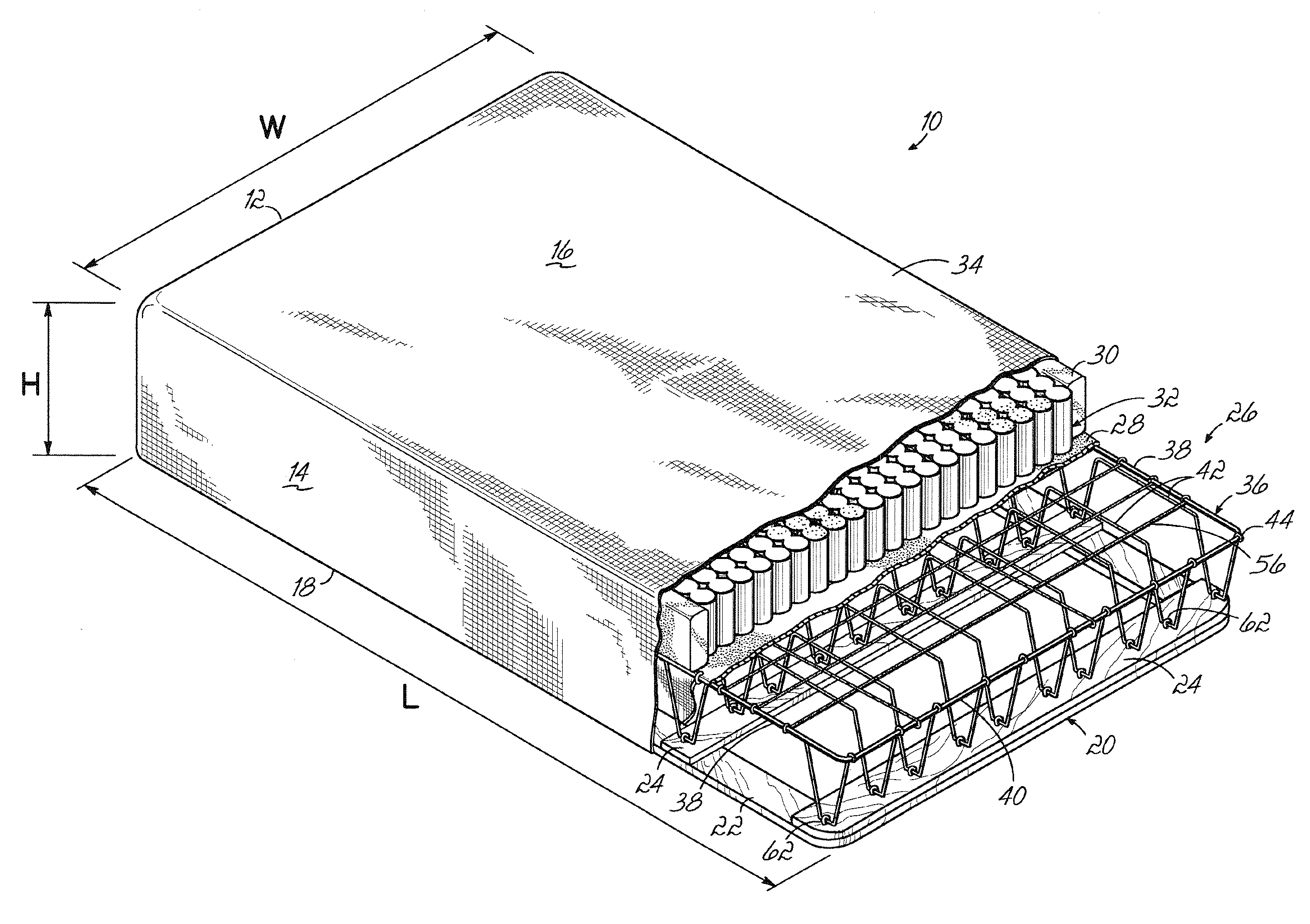 Stackable bedding foundation having pocketed topper