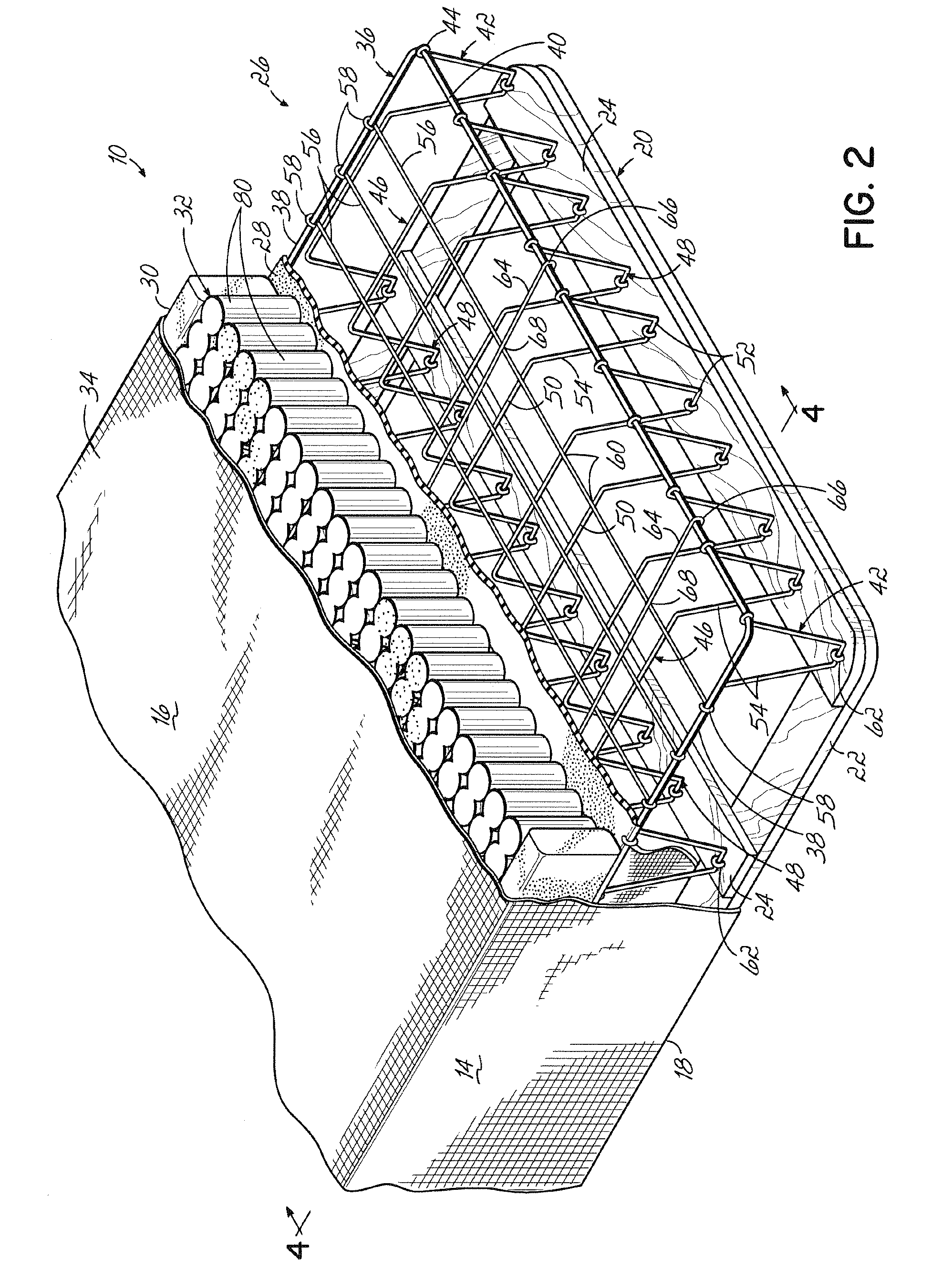 Stackable bedding foundation having pocketed topper