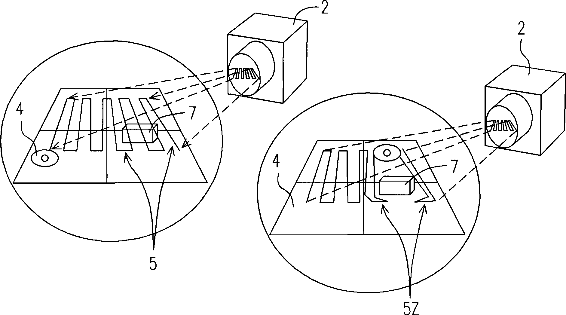 Structure light vision navigation system and method