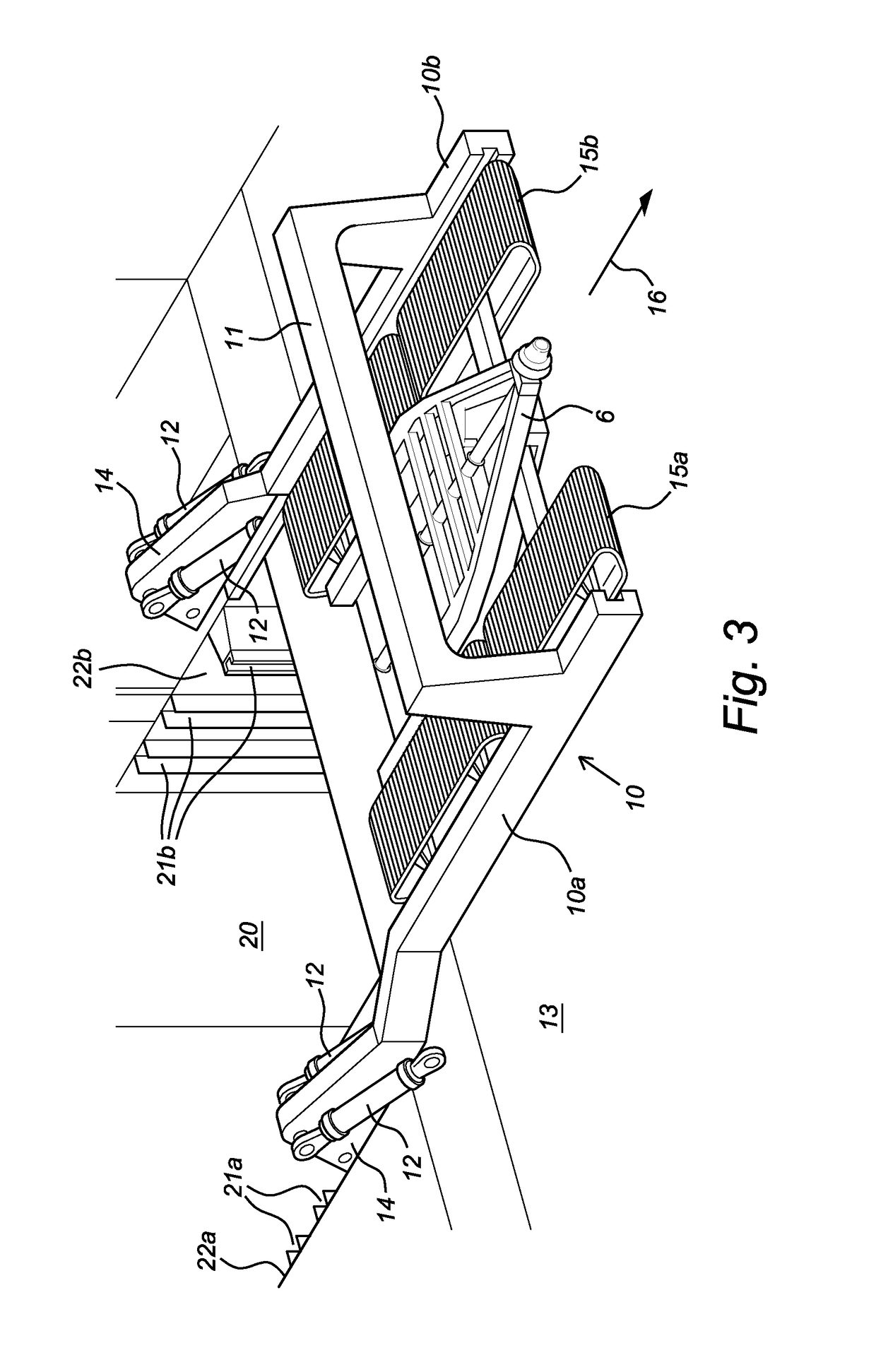 Device for launching a subsurface mining vehicle into a water mass and recovering the same from the water mass