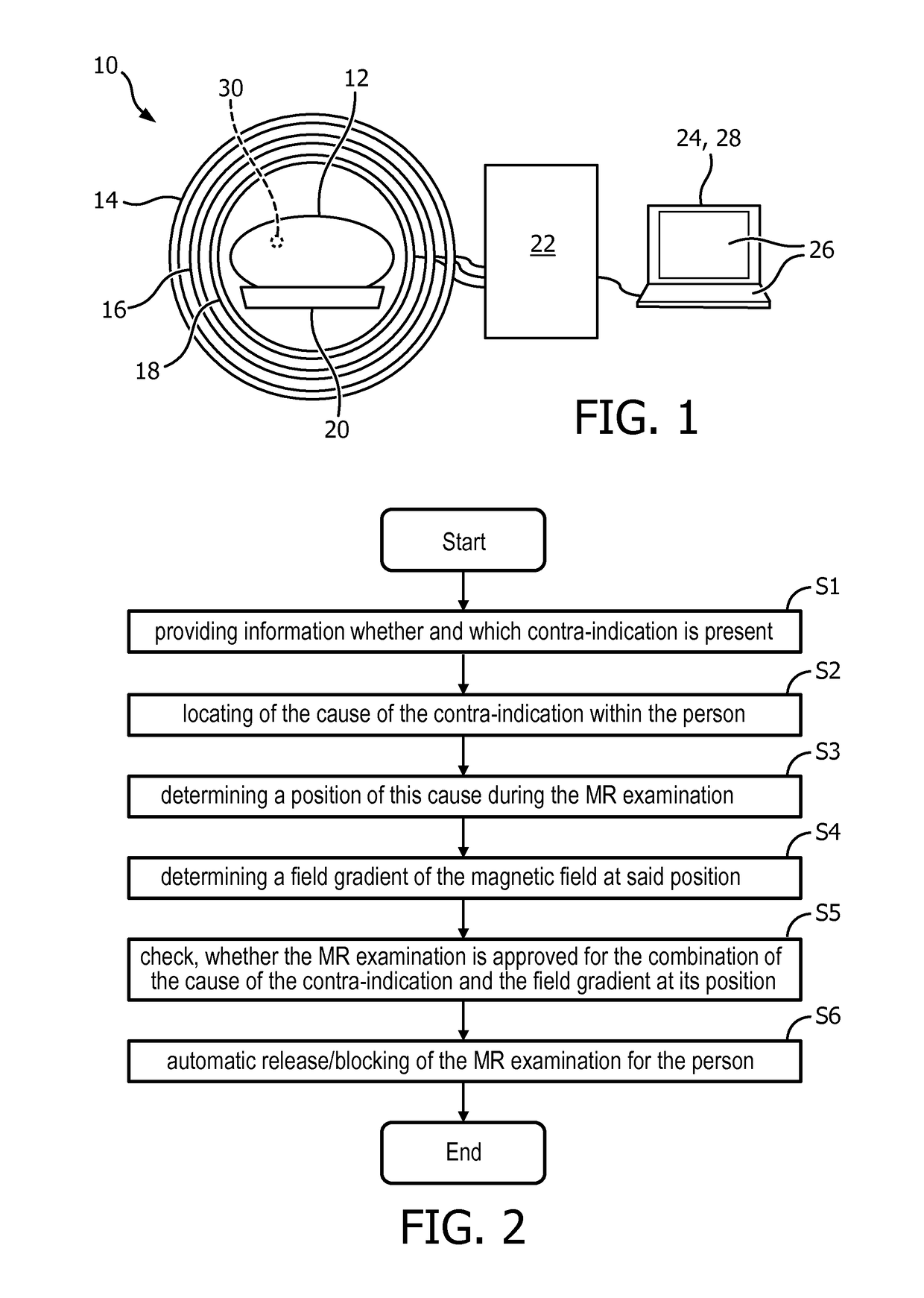 Method and safety module for an automatic or semi-automatic detection whether an mr examination of a person is approved with a predetermined mr system