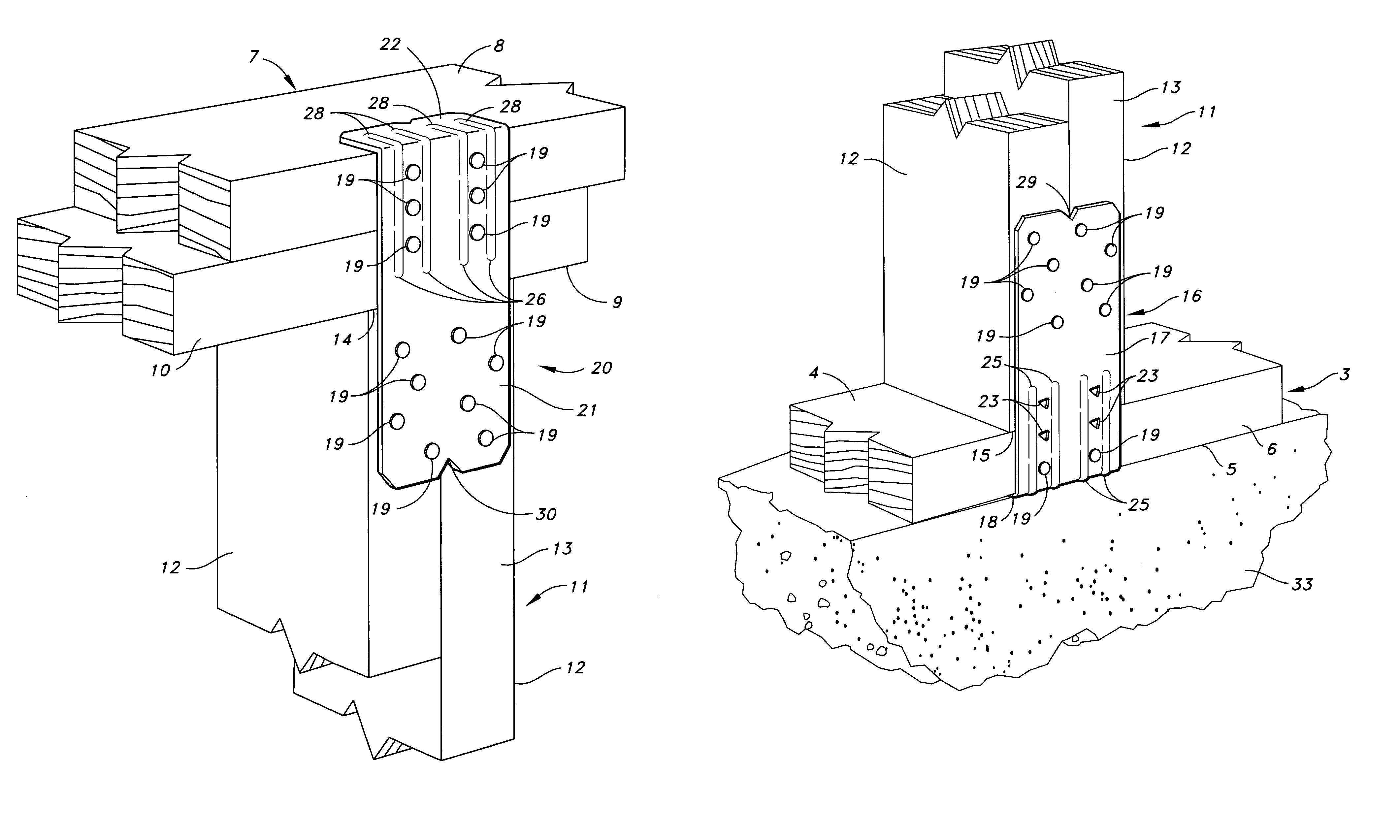 Top flange stud to plate tie