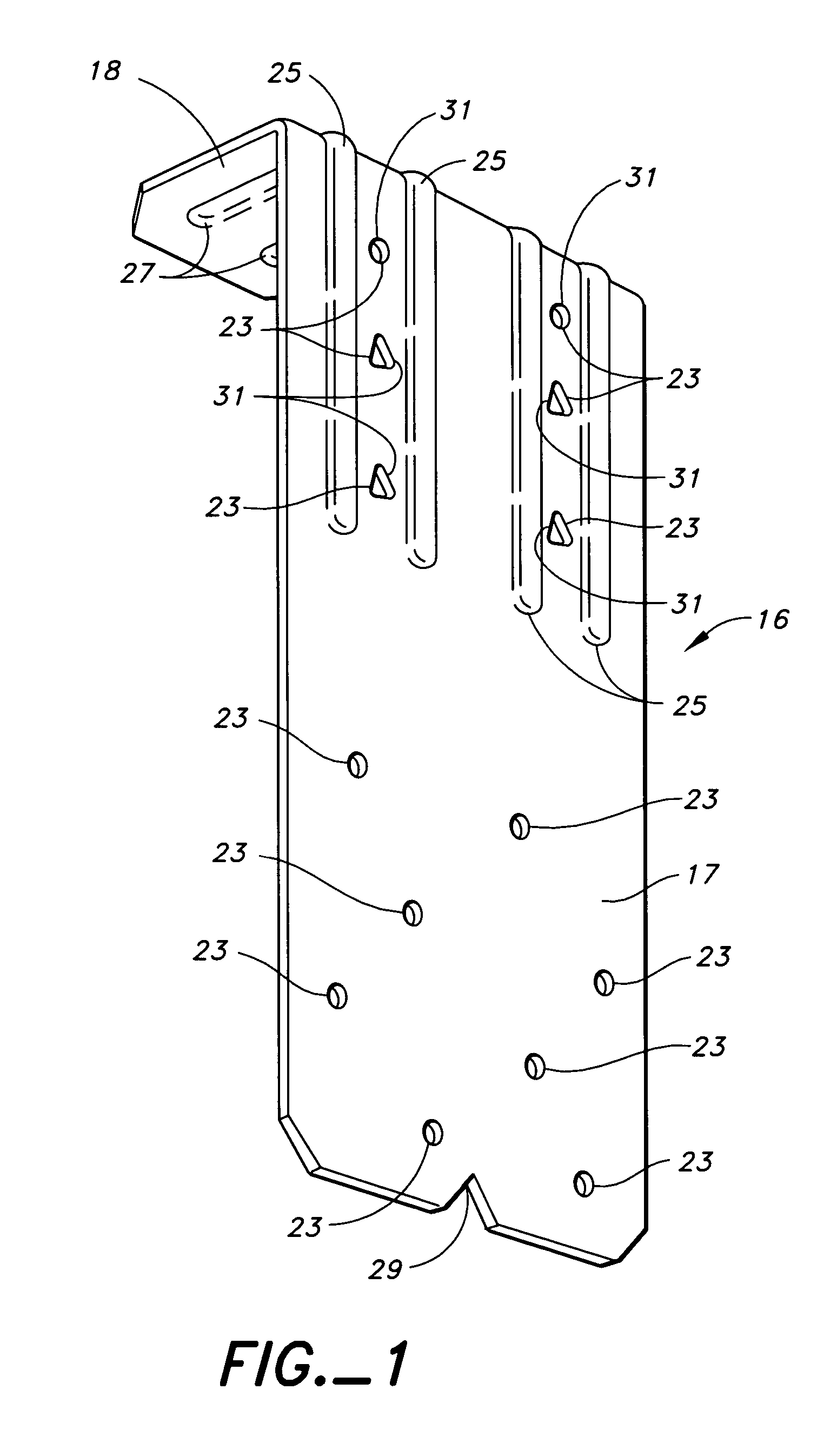 Top flange stud to plate tie