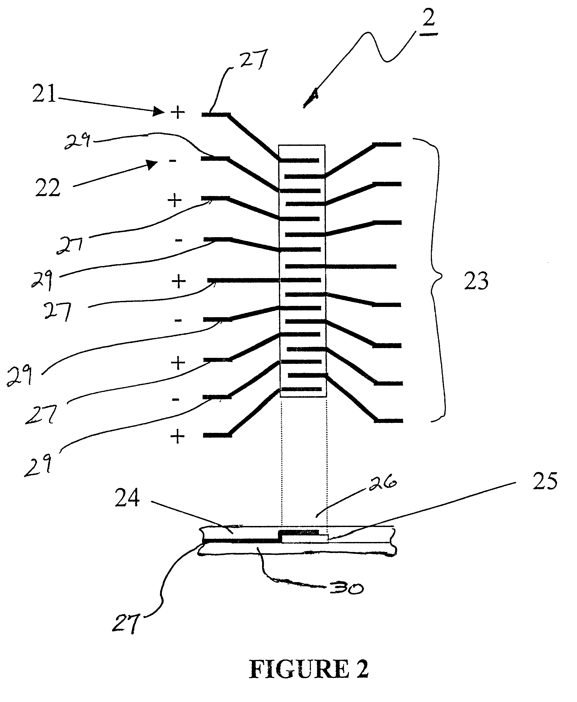 Capacitive circuit array for fingerprint sensing