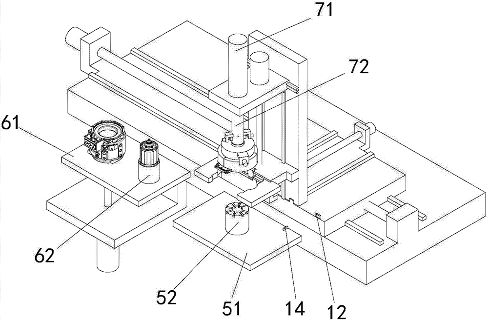 Automatic assembling device of rotor and end cover of permanent magnet synchronous motor