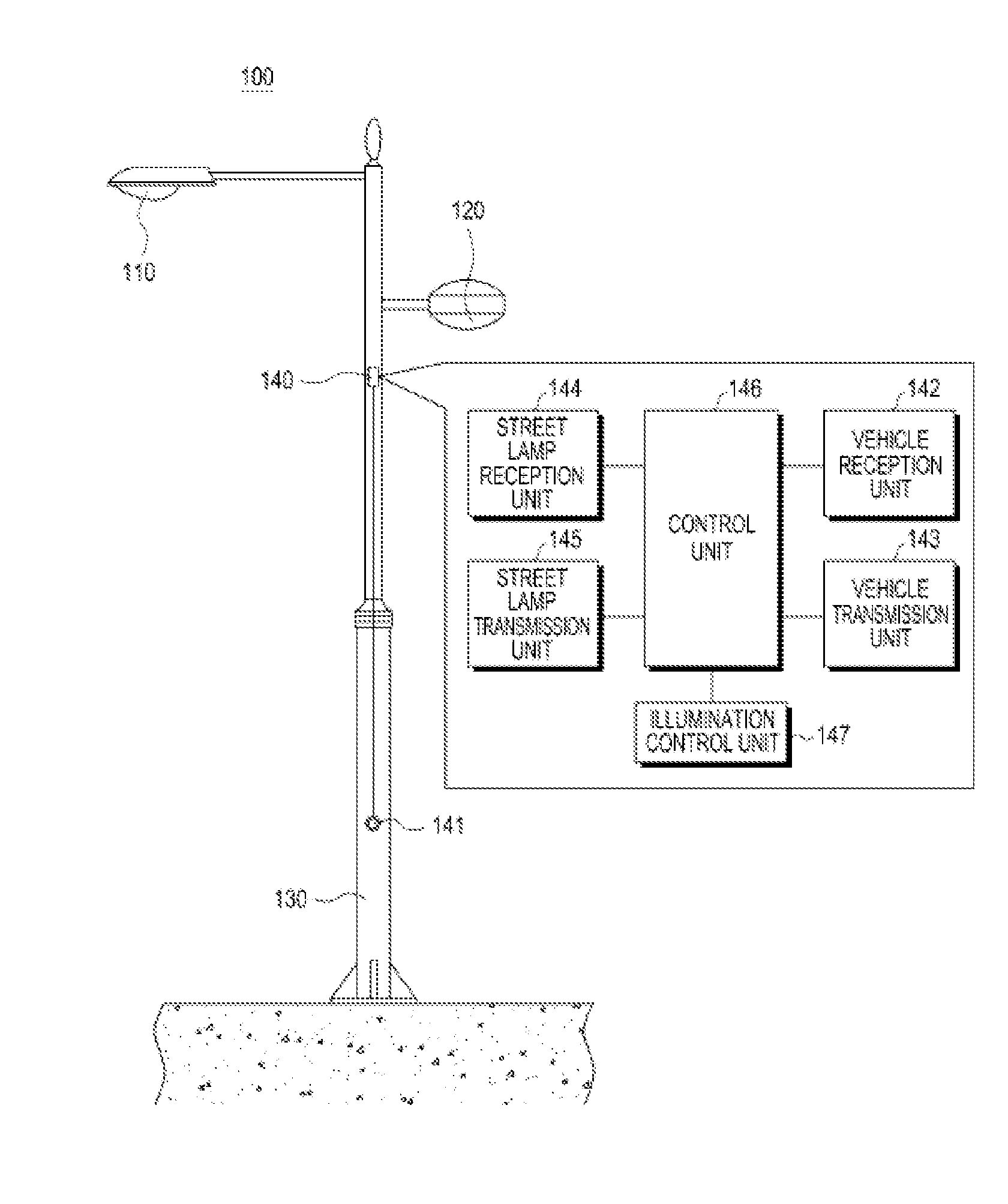 Street lamp for providing safe driving information and system for providing safe driving information using street lamp