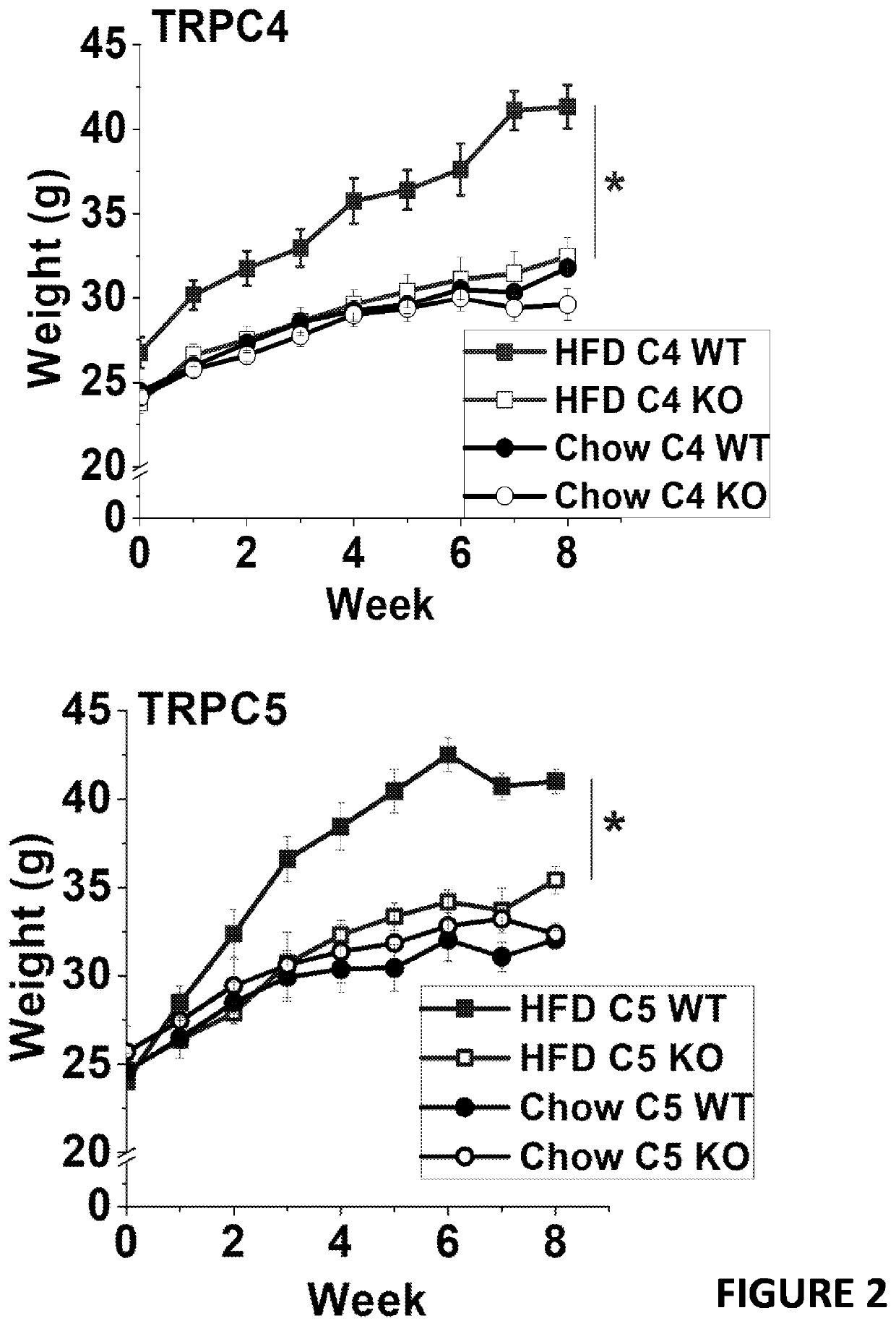 Trpc ion channel inhibitors for use in therapy