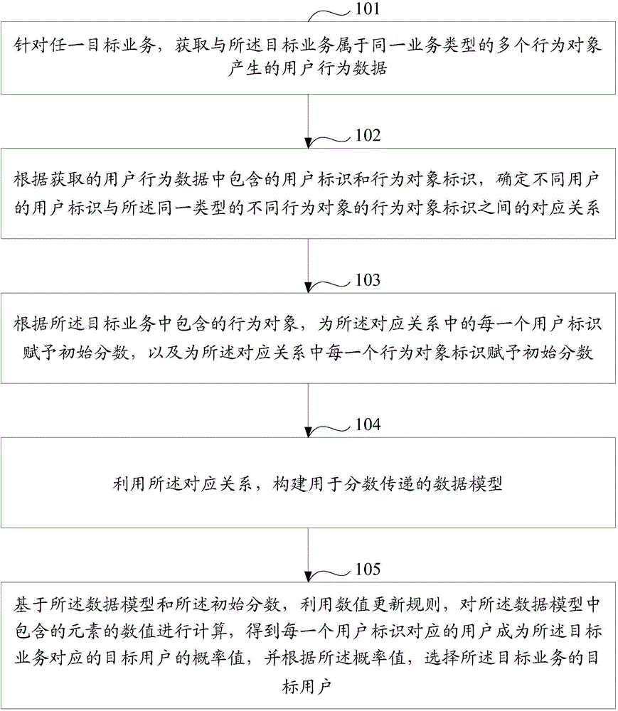 Target user determination method and device and network server