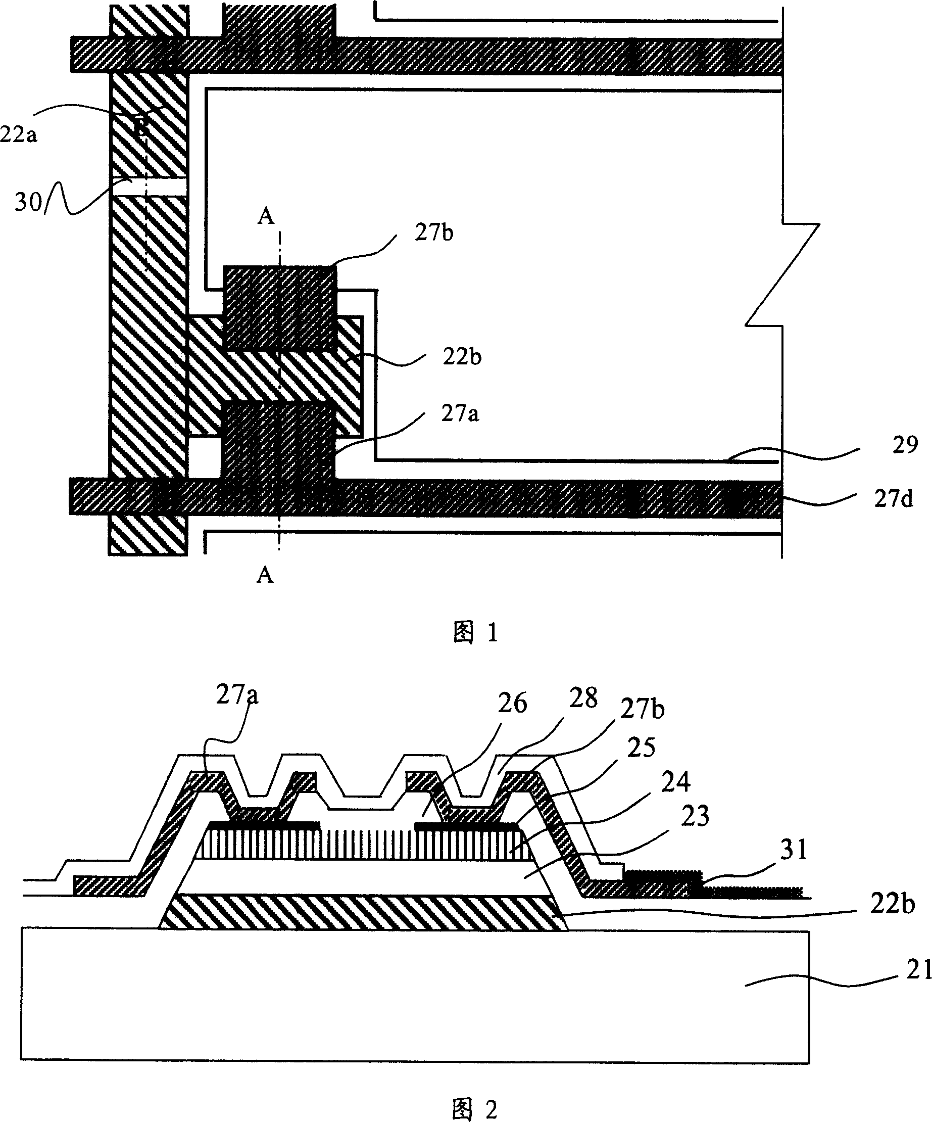 TFT matrix structure and making method thereof