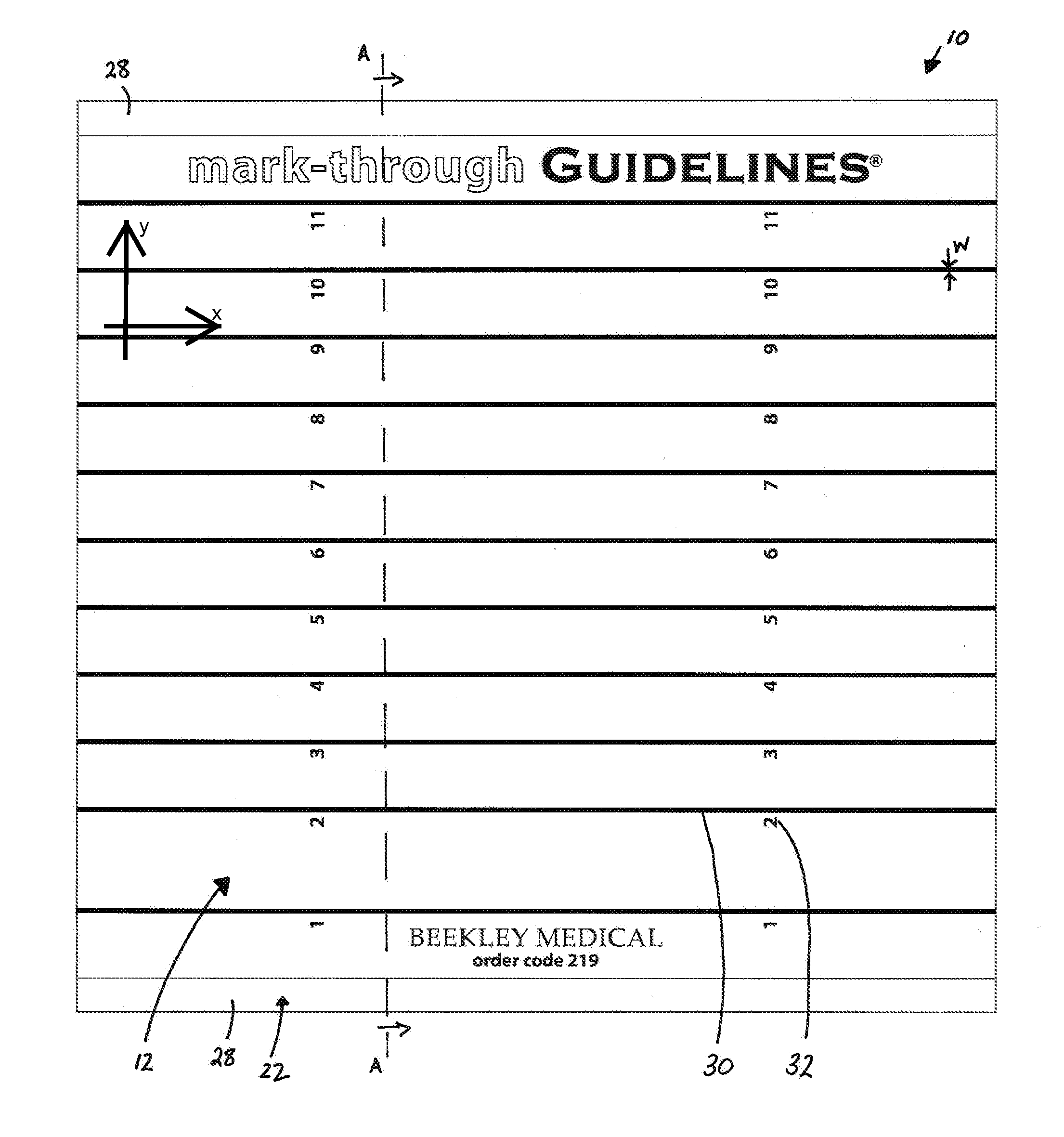 Skin Marking Porous Grid and Related Method of Use