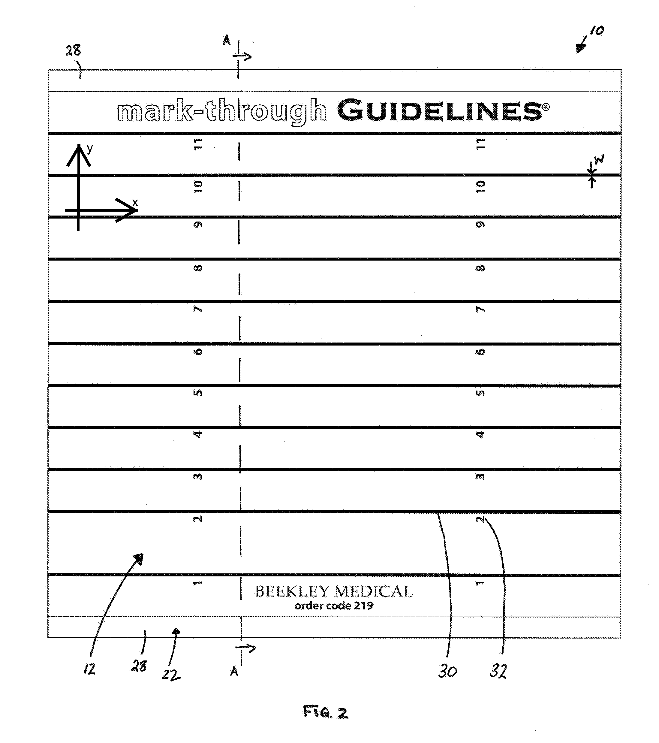 Skin Marking Porous Grid and Related Method of Use