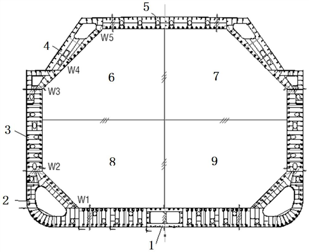 Subsection division method for cargo hold area of thin film type LNG ship