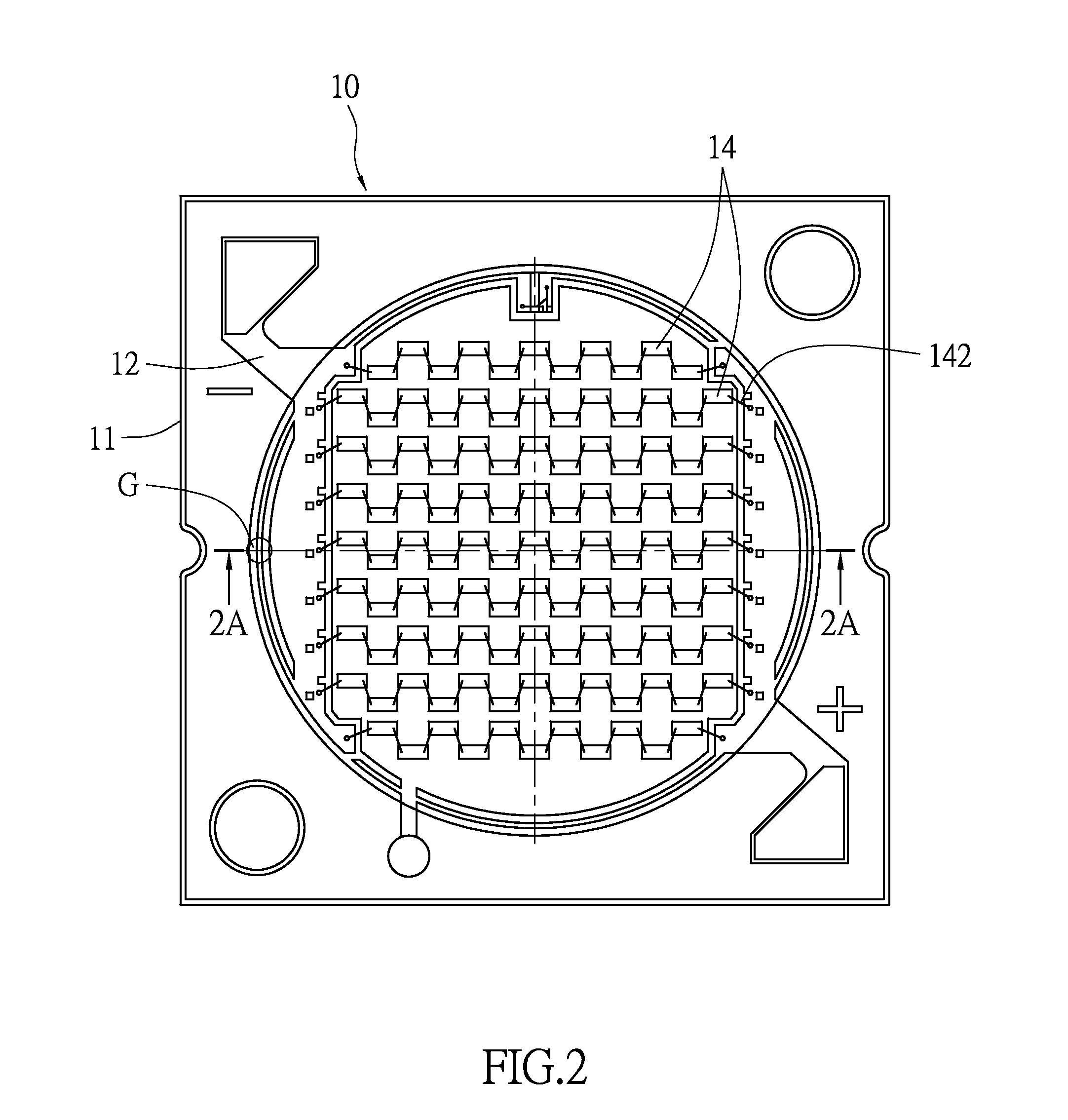 LED package structure, dam structure thereof, and method of manufacturing LED package thereof