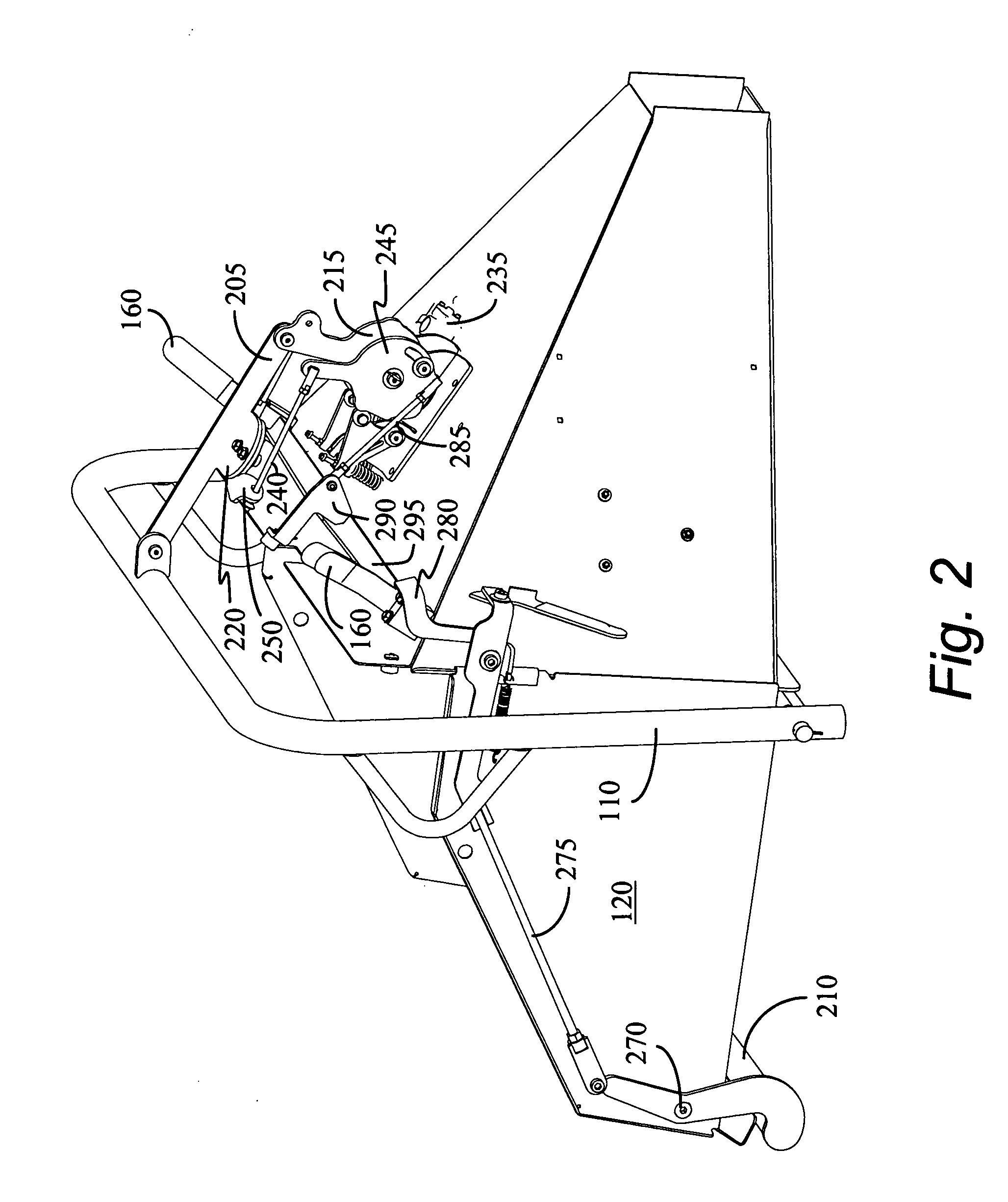 Mechanical four position brush chipper feed control bar