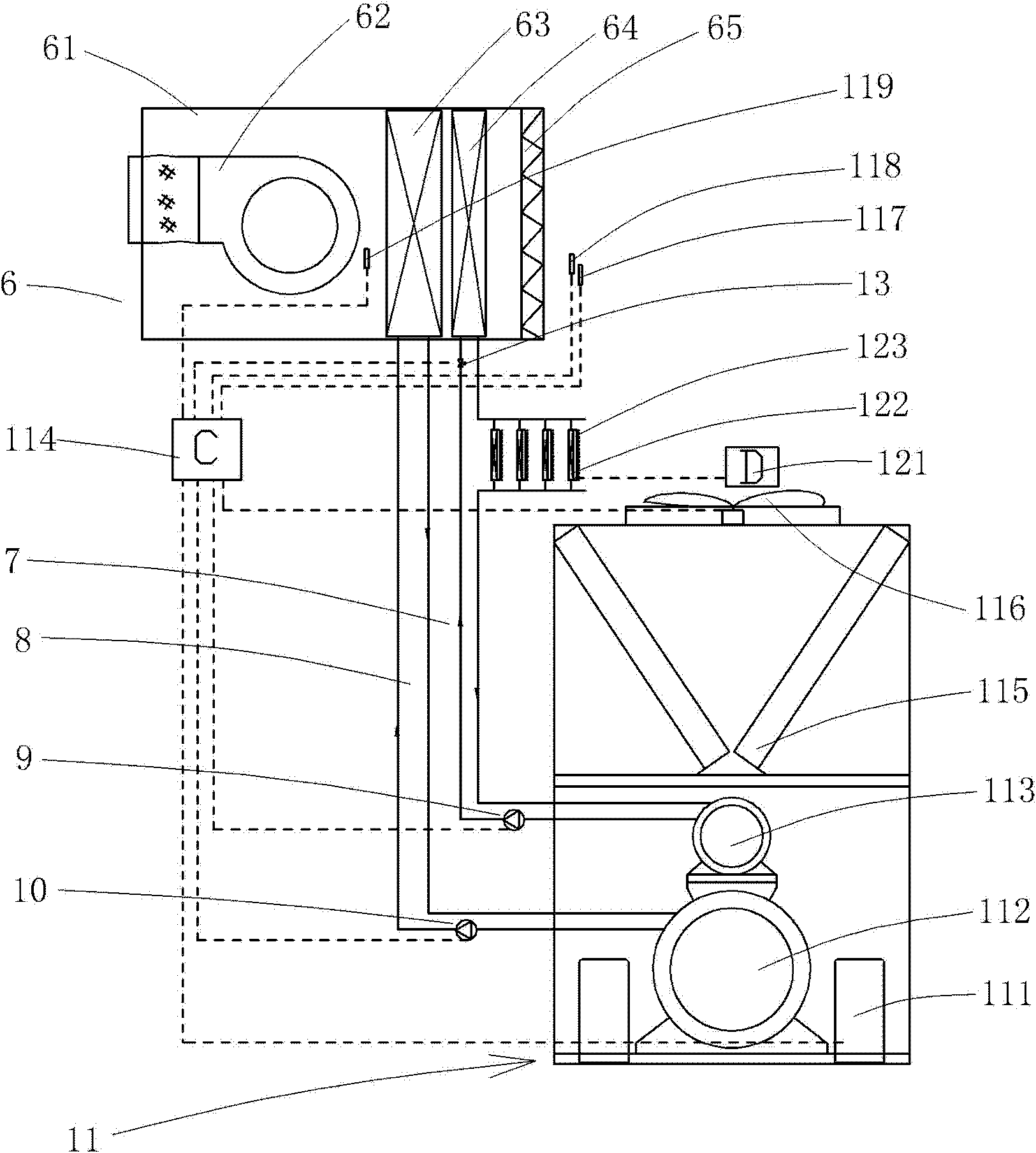 Air-conditioning system of closed artificial light plant factory