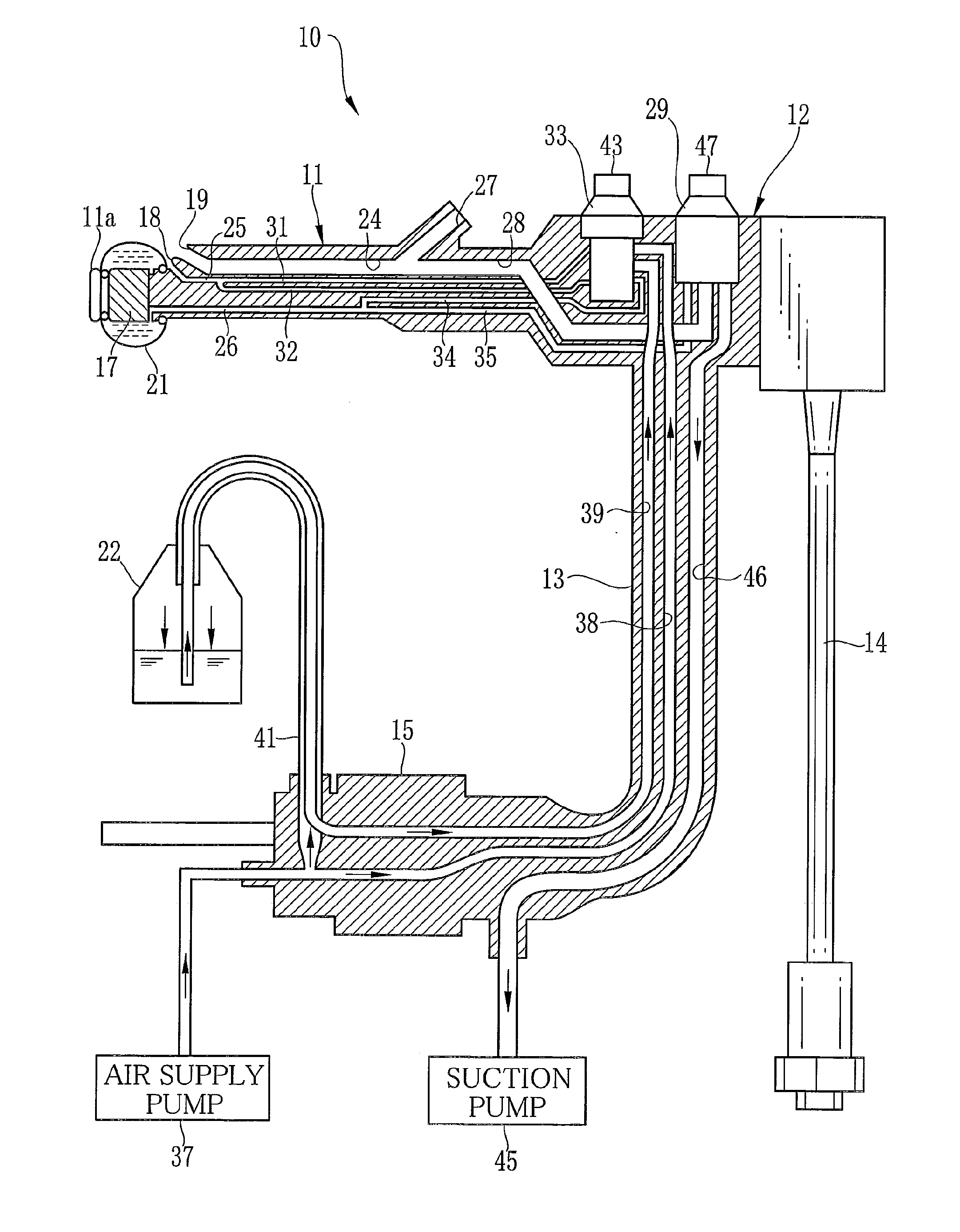 Switching valve assembly for endoscope