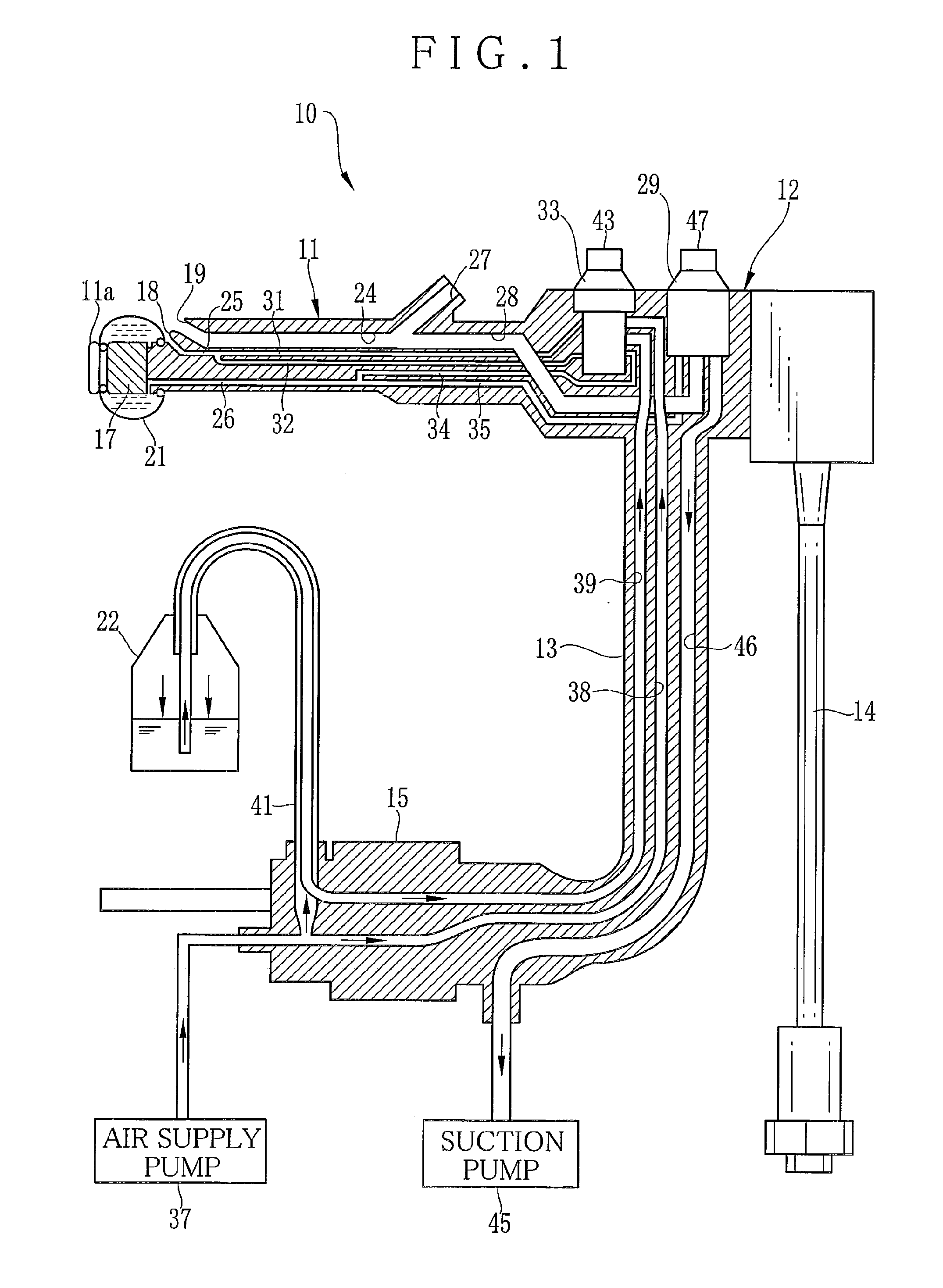 Switching valve assembly for endoscope