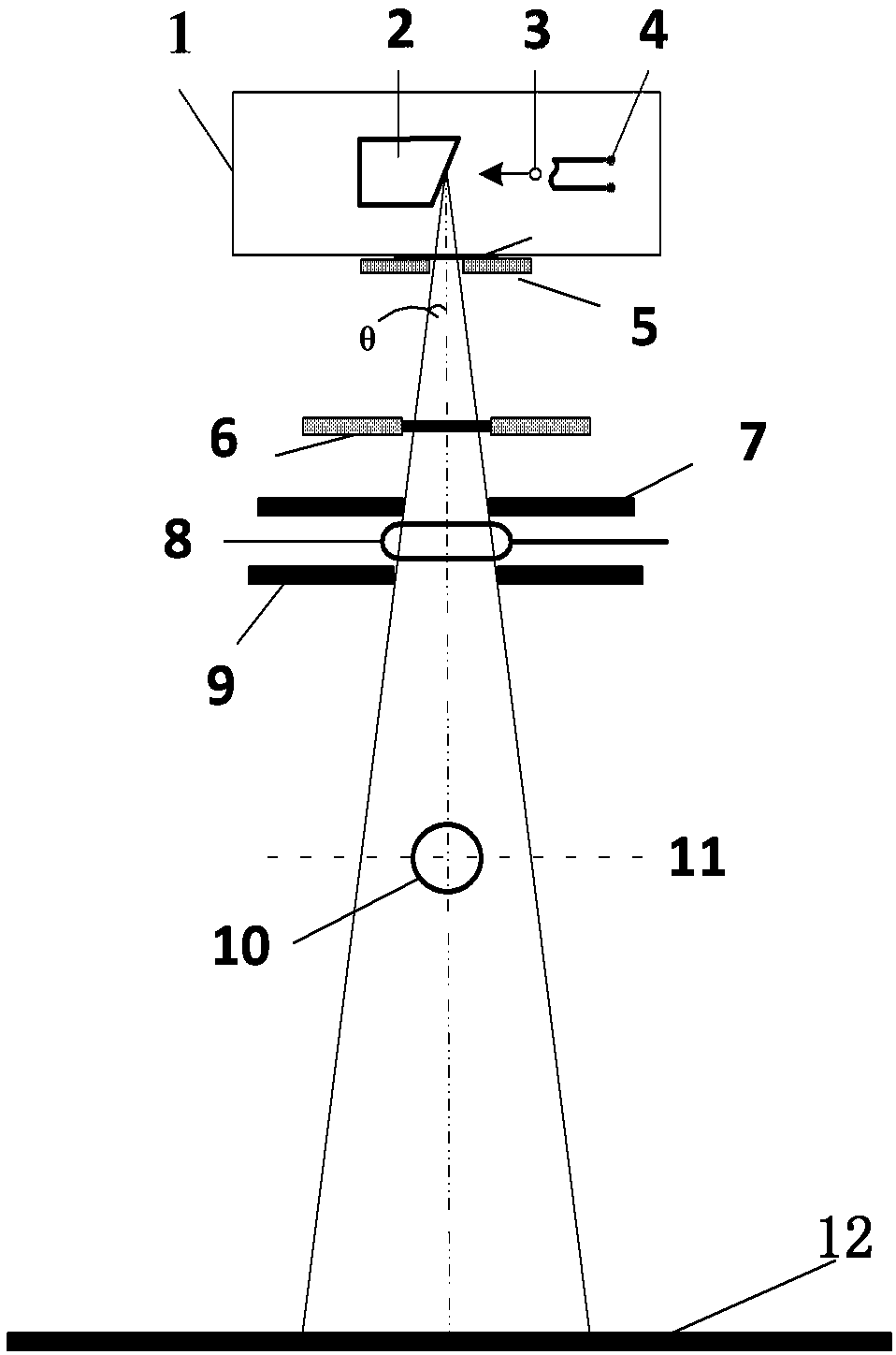 Pulse X-ray irradiation device for active ionizing radiation dosimeter test