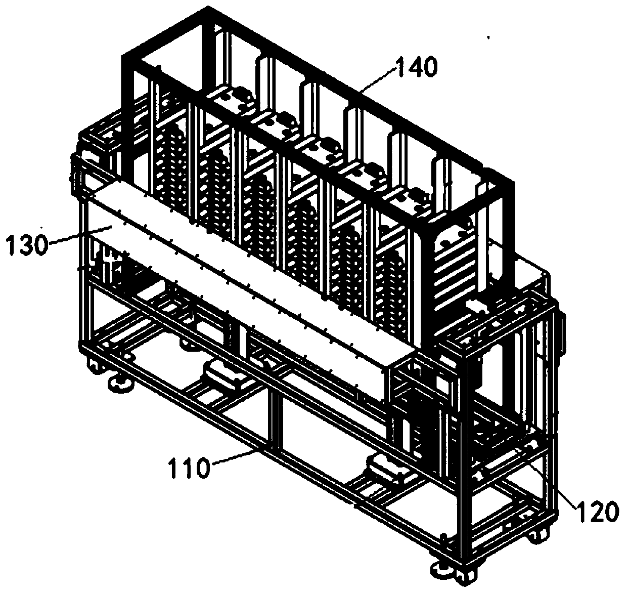 Tray library for transplanting plug-in seedlings, its use method and production line