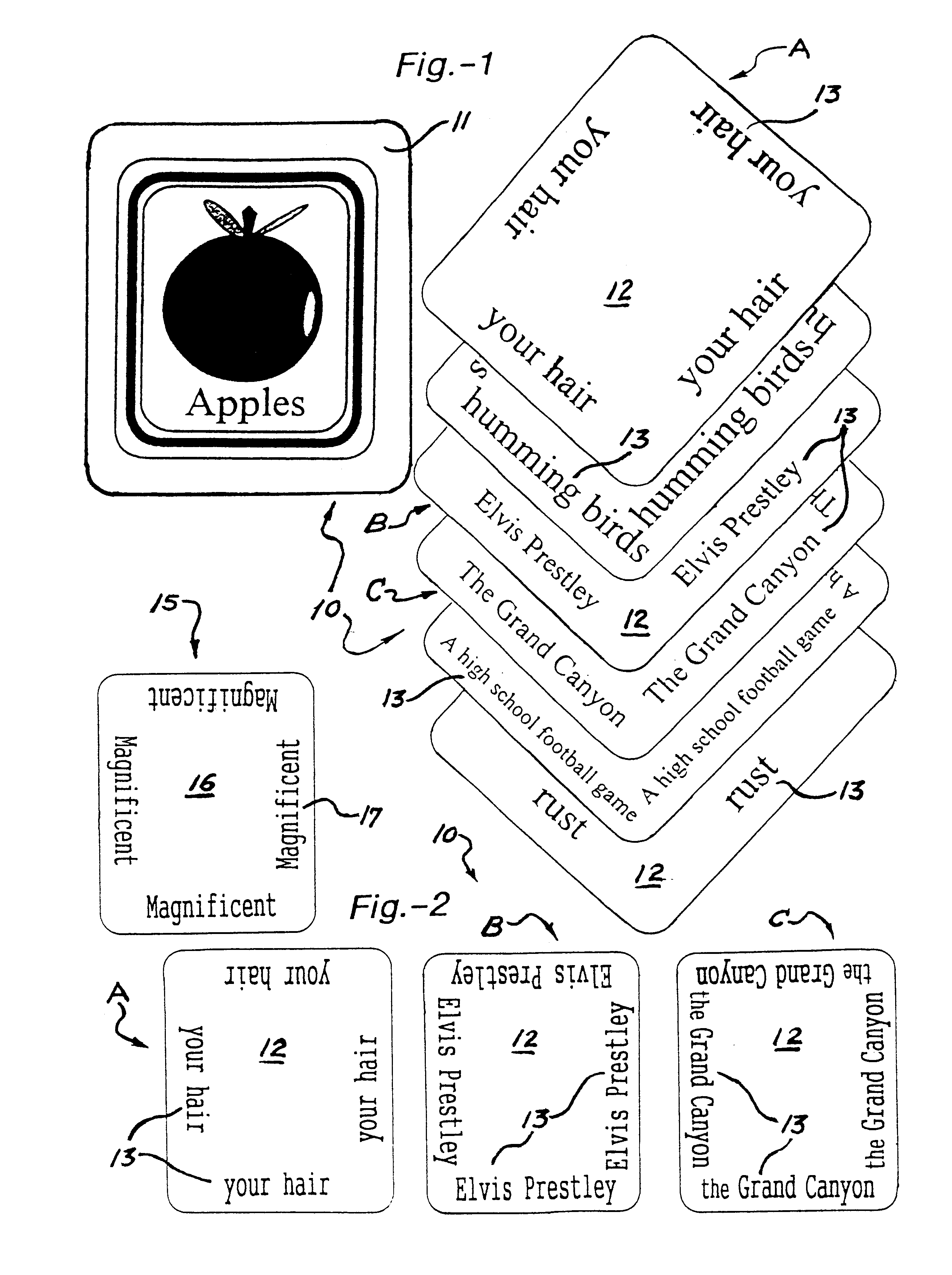 Creative comparison card-game w/board-game variant