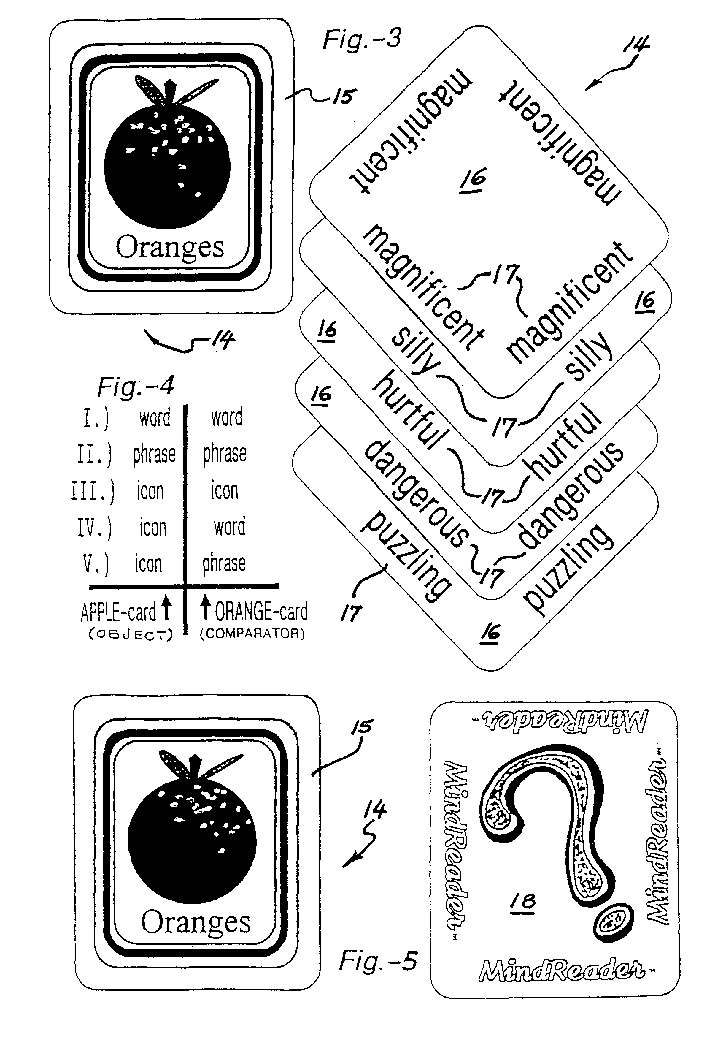 Creative comparison card-game w/board-game variant