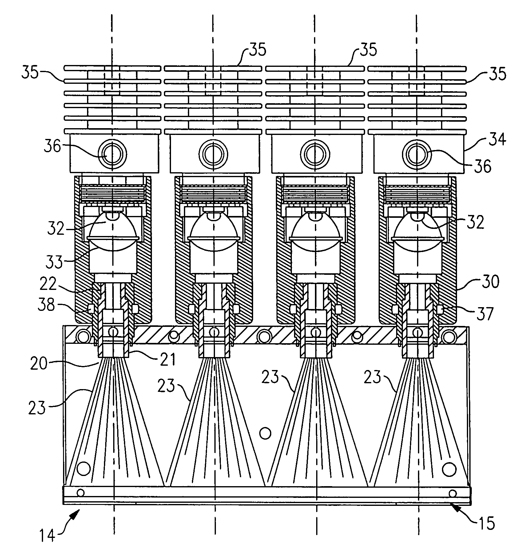 Modular optical light line unit