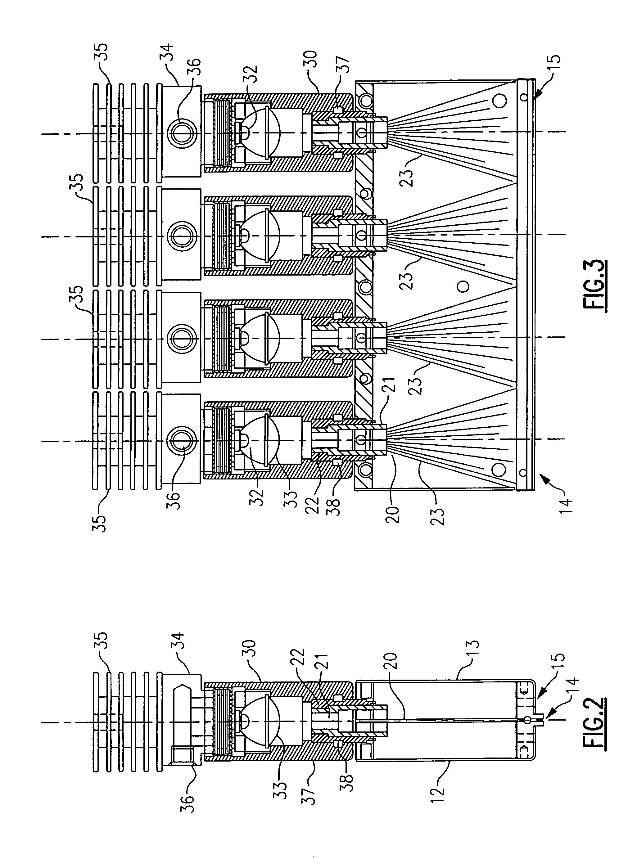 Modular optical light line unit