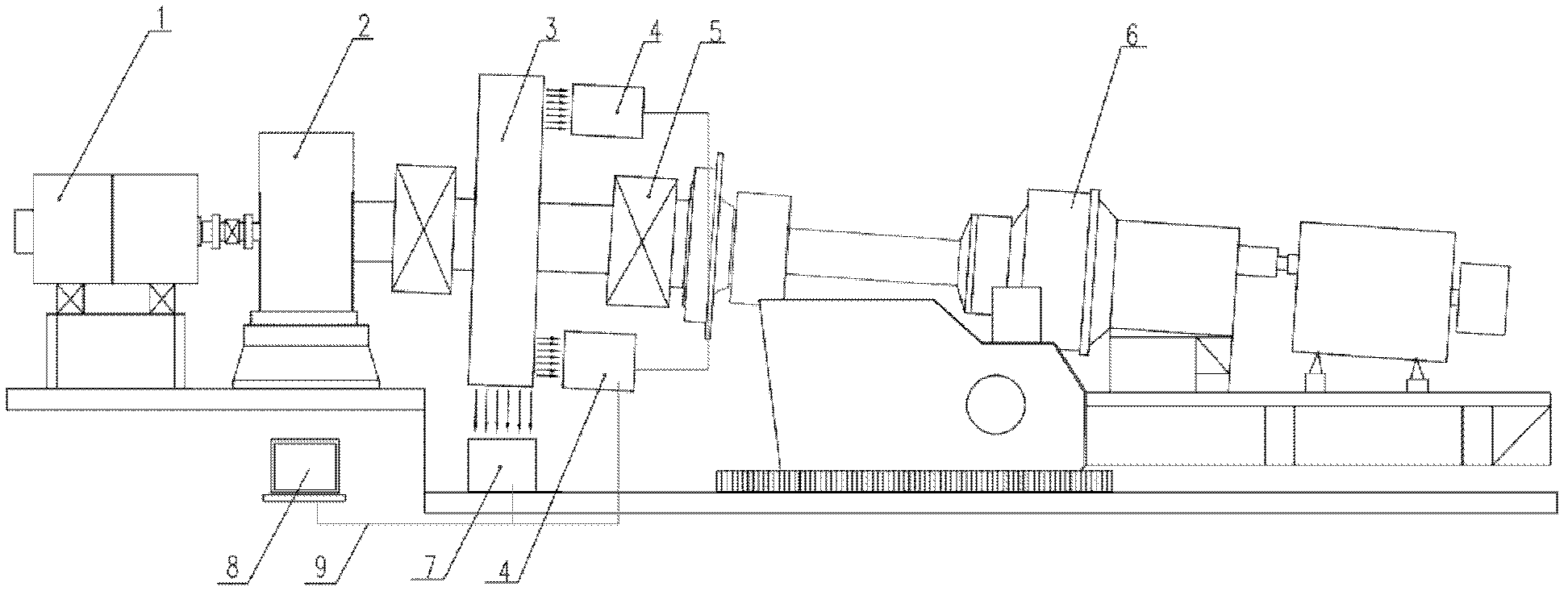 Loading system for test platform of wind generating set