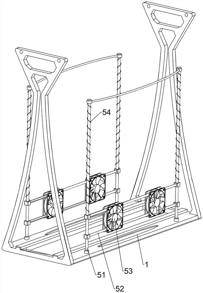 Swing type blow-drying device for clothing wrinkles for clothing production