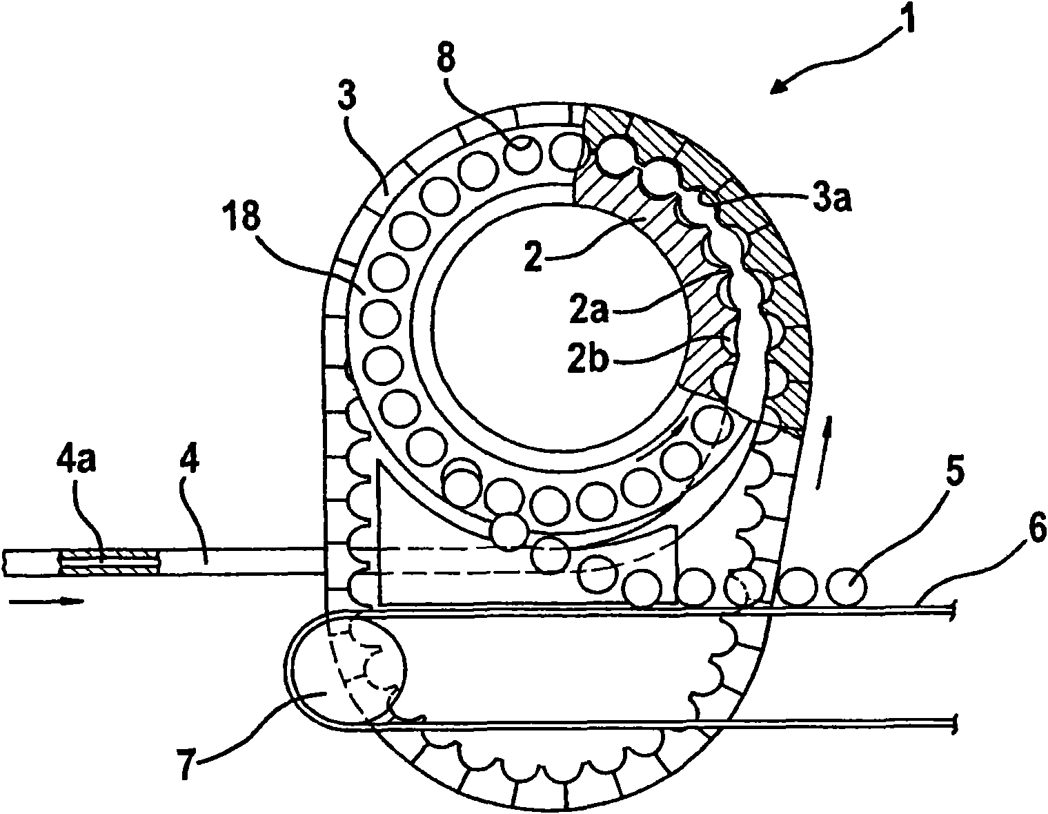 Device for shaping goods that have been produced from a strand of material