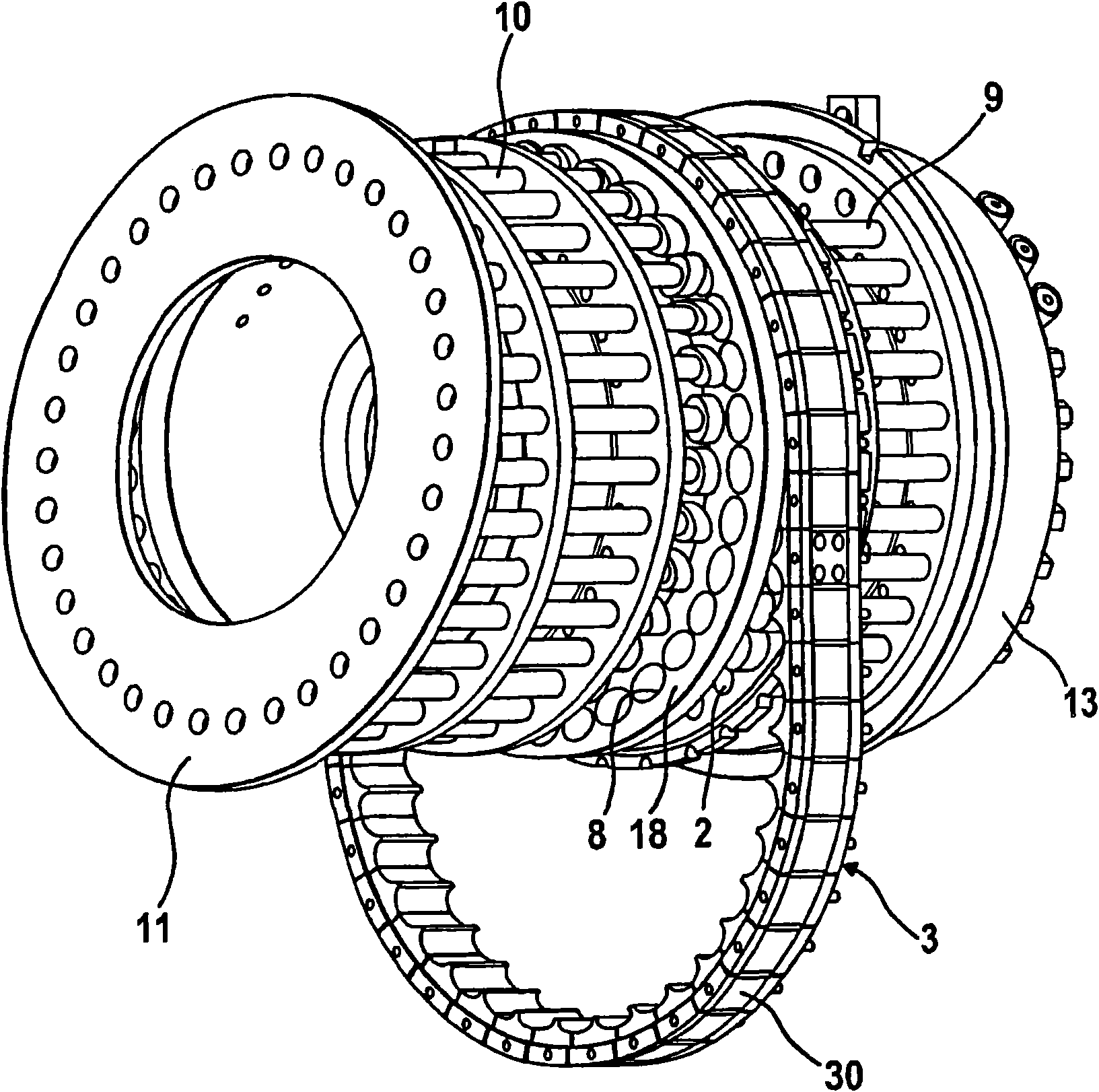 Device for shaping goods that have been produced from a strand of material