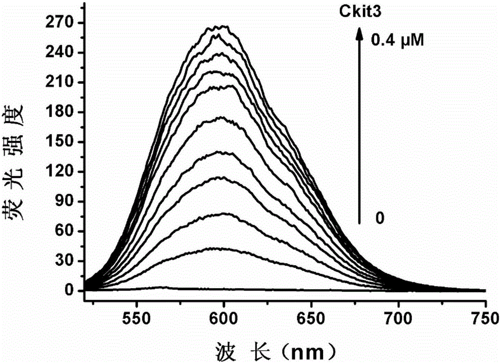 Fluorescent probe with characteristic of charge transfer, and preparation method and application thereof