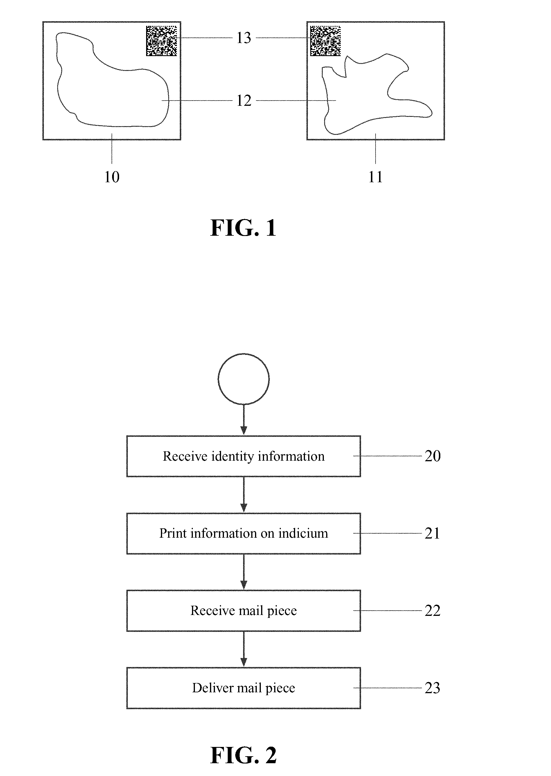 Postage stamps authenticating the sender of a mail piece, and methods for use therewith