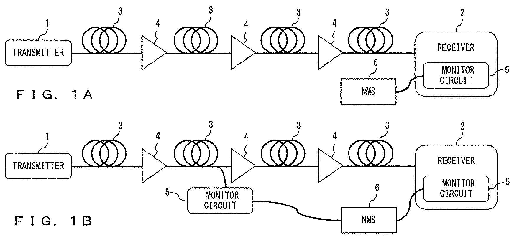 Monitor circuit for monitoring property of optical fiber transmission line and quality of optical signal