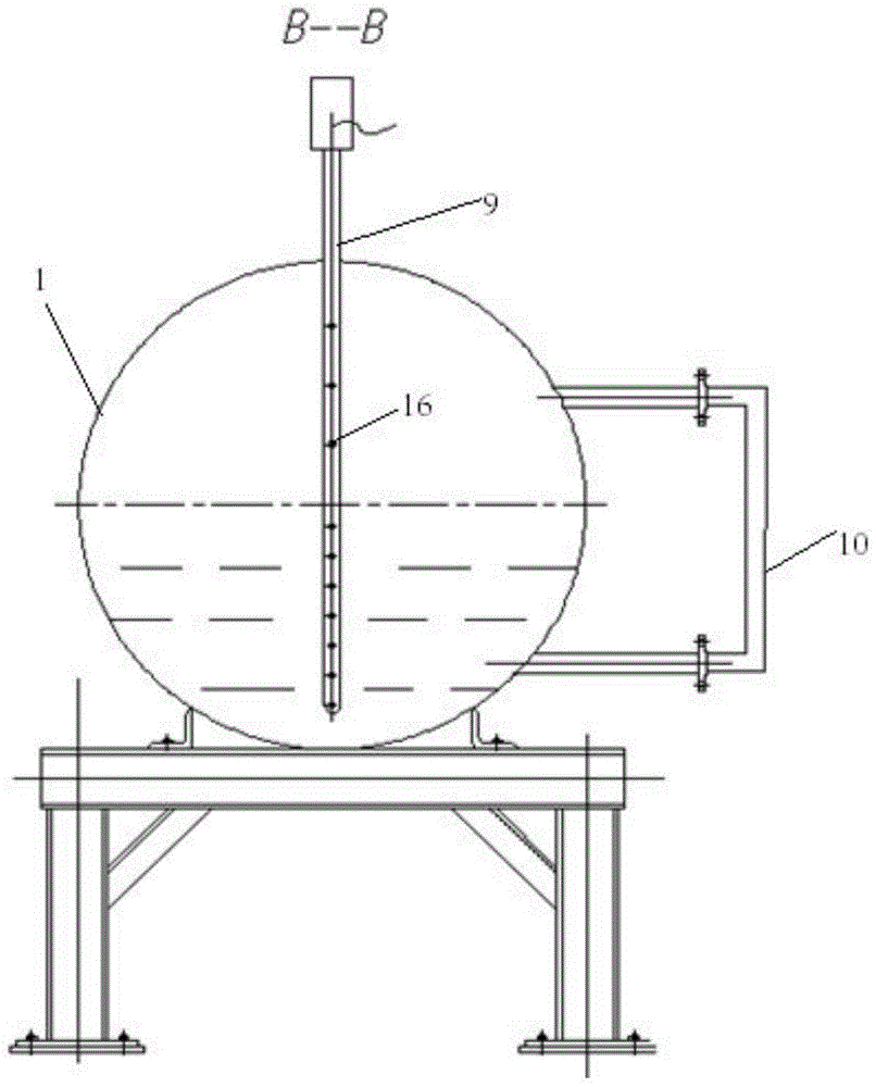 A temperature non-uniformity measuring device for a marine steam heat accumulator