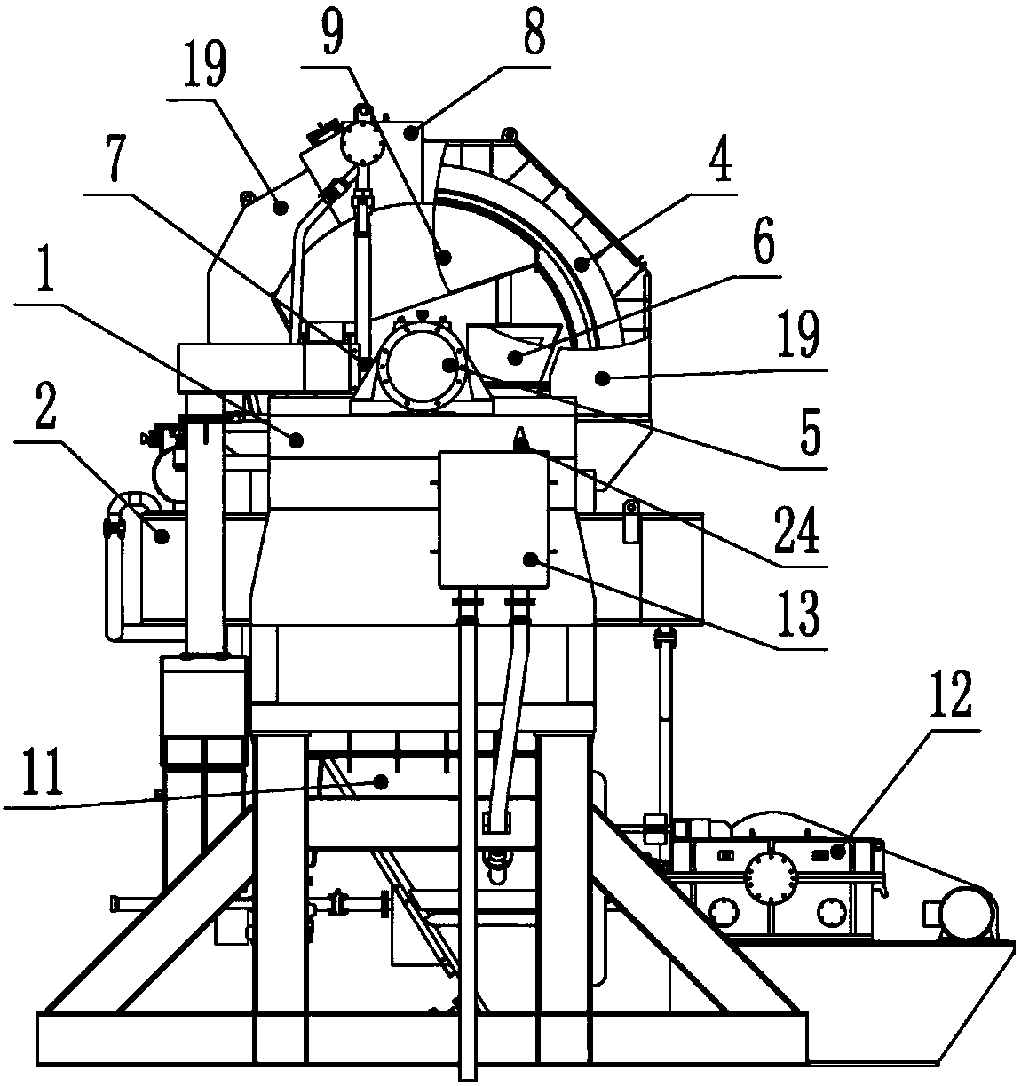 Wet high gradient strong magnetic separator