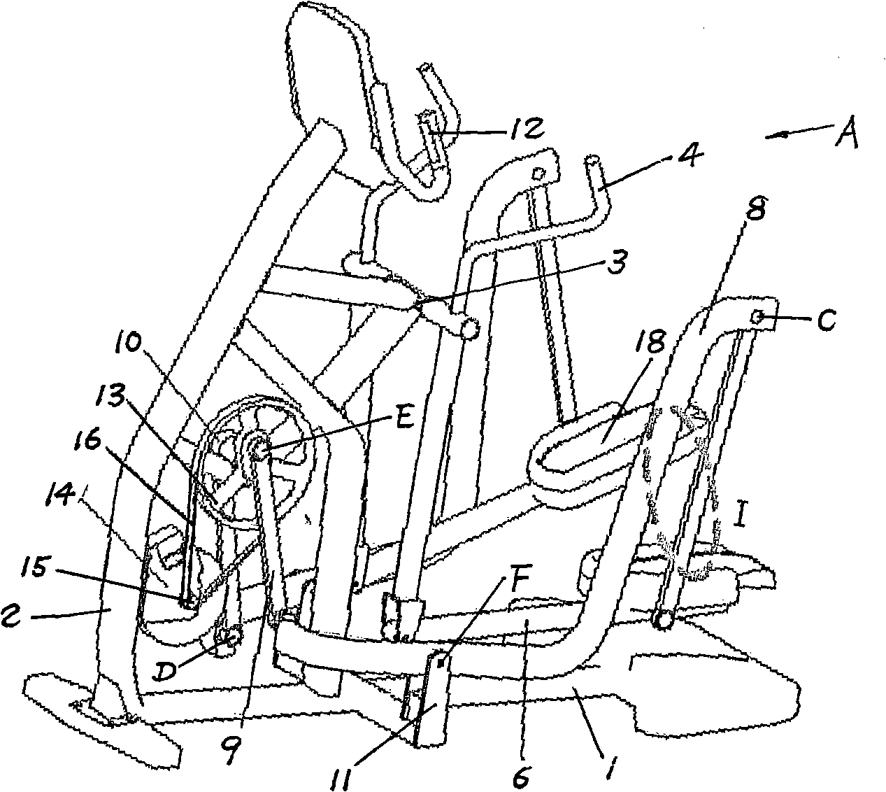 Double-purpose body building machine for stepping motion and elliptic motion