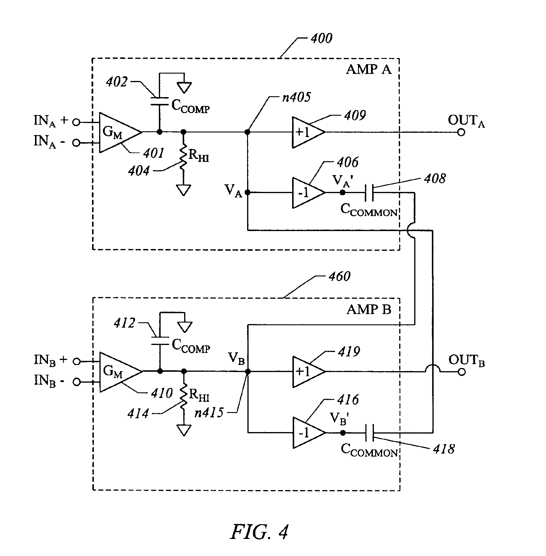 Common-mode and differential-mode compensation for operational amplifier circuits