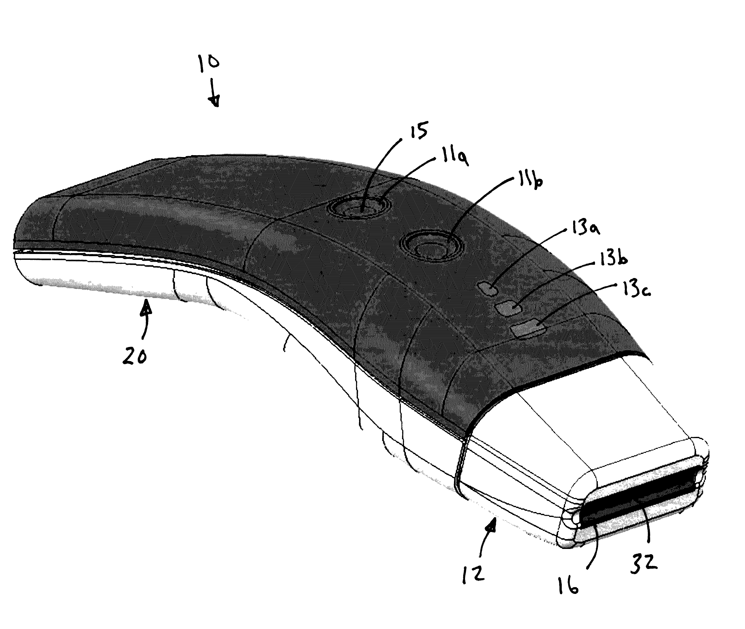 Acoustic module and control system for handheld ultrasound device