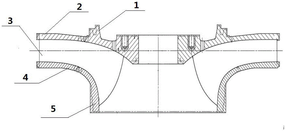 Welding manufacture process method for pump wheel of vertical shaft single-stage and single-suction centrifugal large-sized water pump