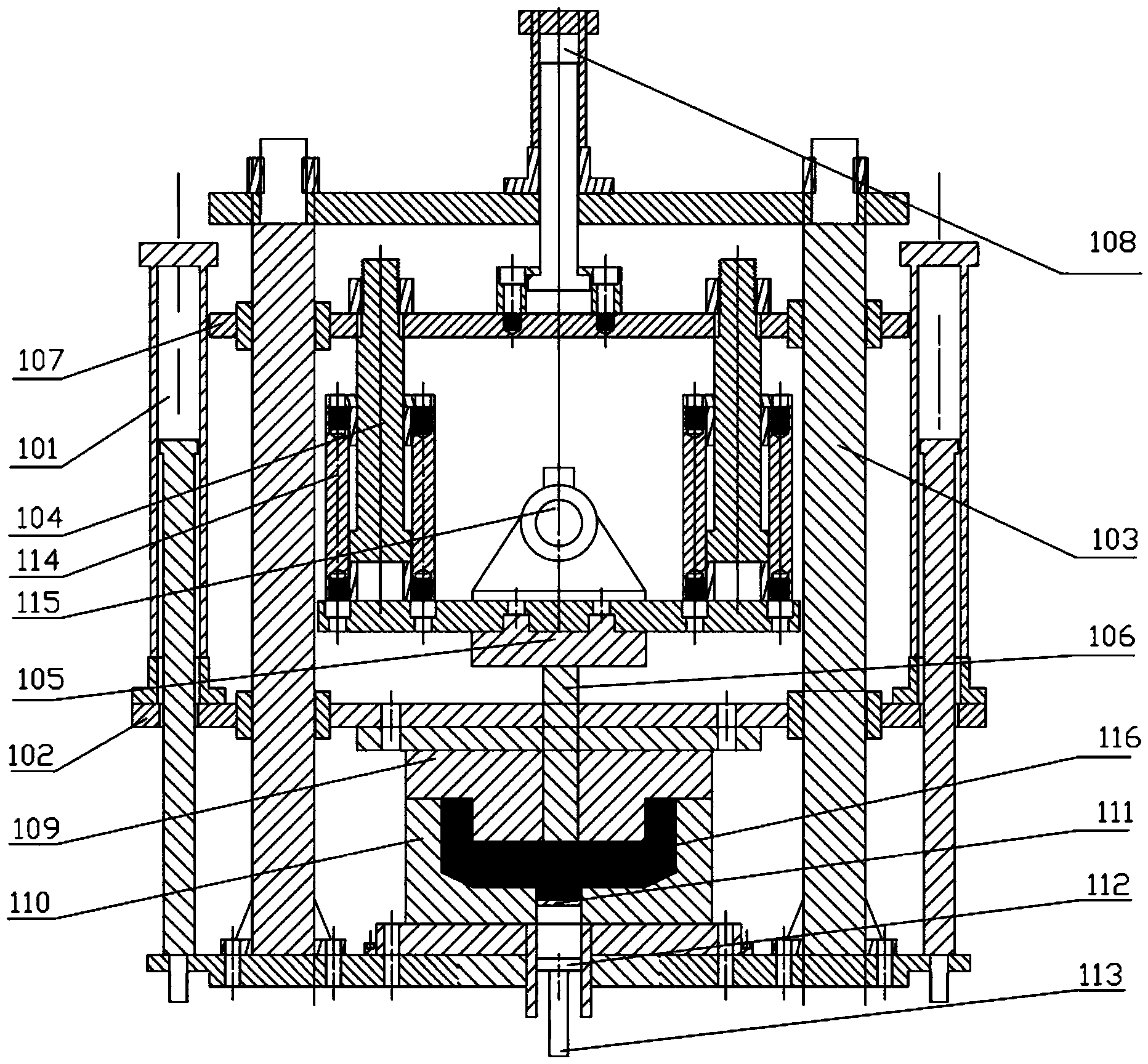 Large vibration force large amplitude vibrating squeeze casting method and casting device thereof