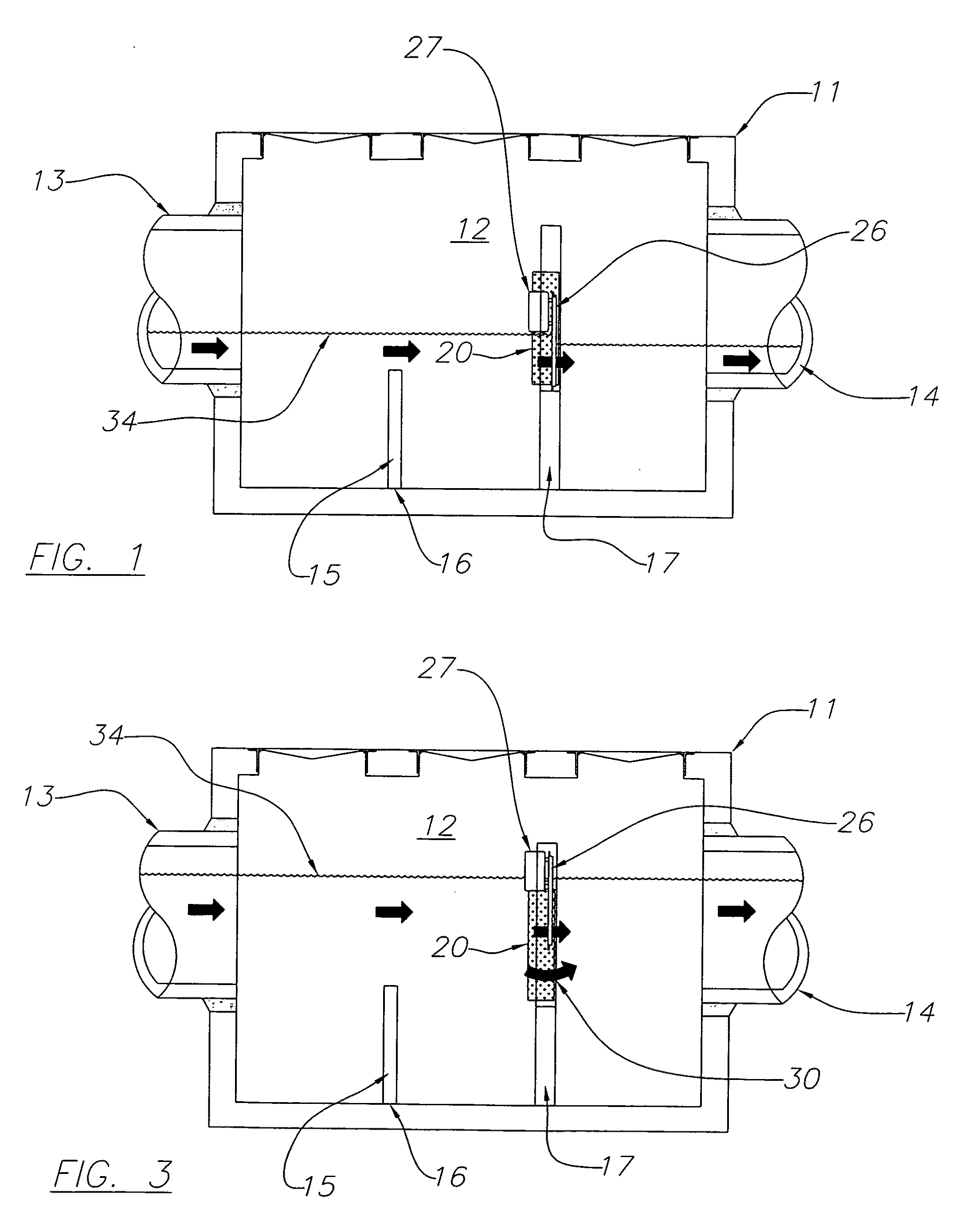 Floating baffle panel and filter apparatus