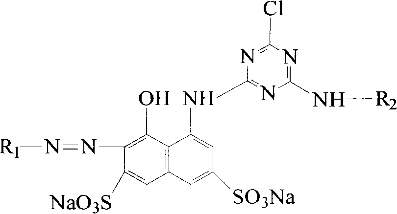 K-type active light-resistant red azo dye and preparation method thereof