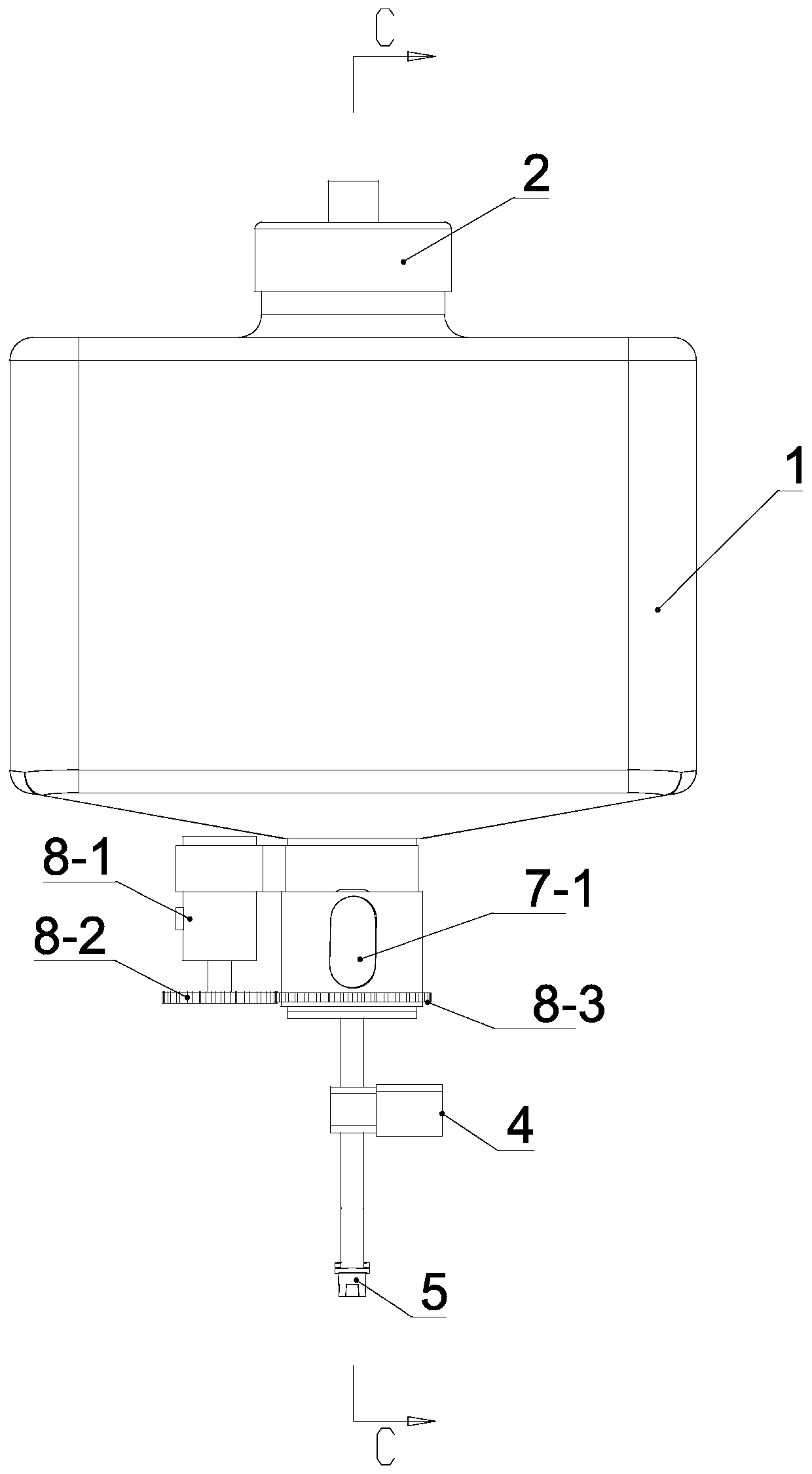 An emergency medicine discharge device and medicine discharge method for a medicine box suitable for agricultural drones