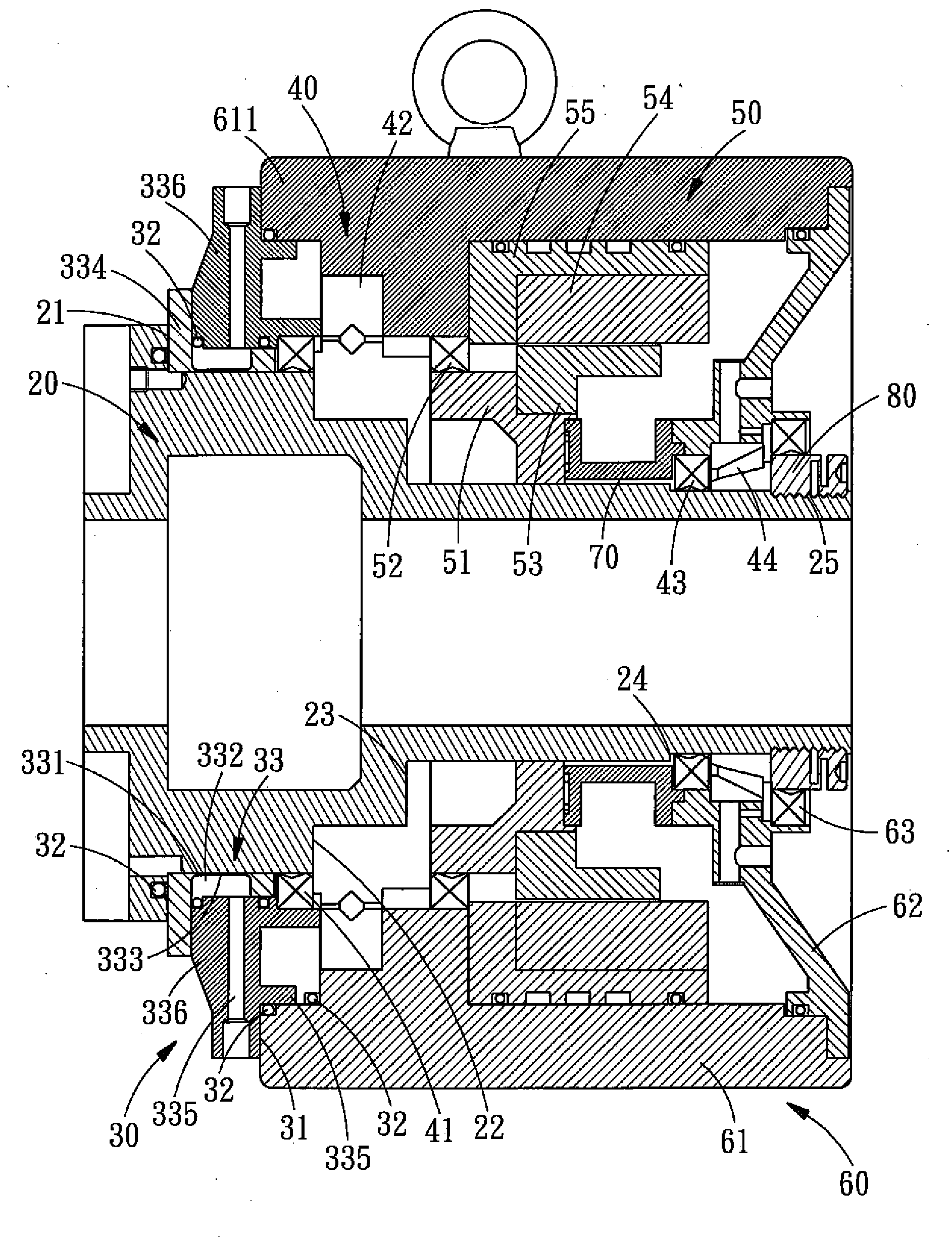 Brake Structure for a Main Shaft of a Direct Drive Torque Motor