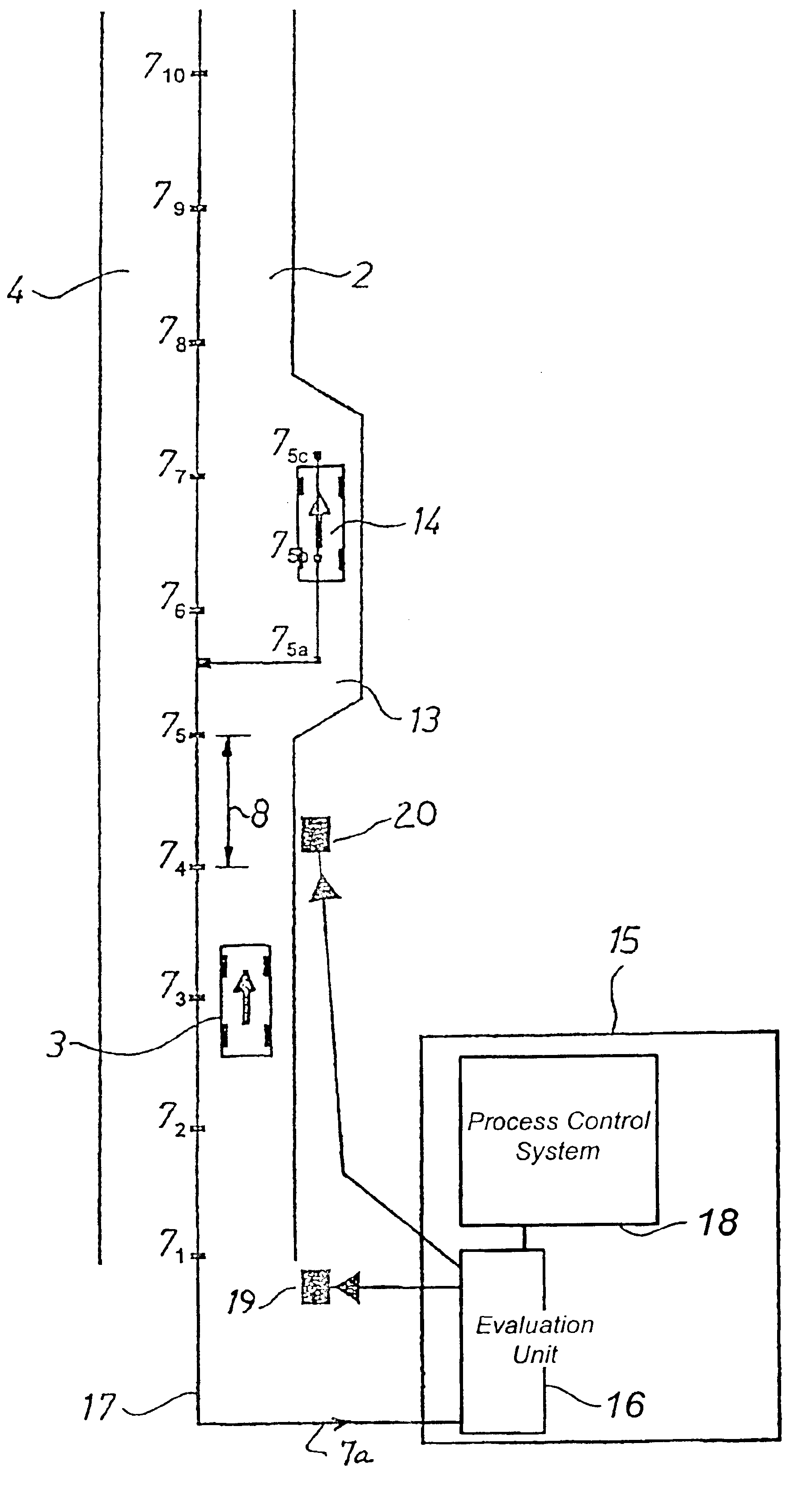 Tunnel monitoring system in a vehicle tunnel